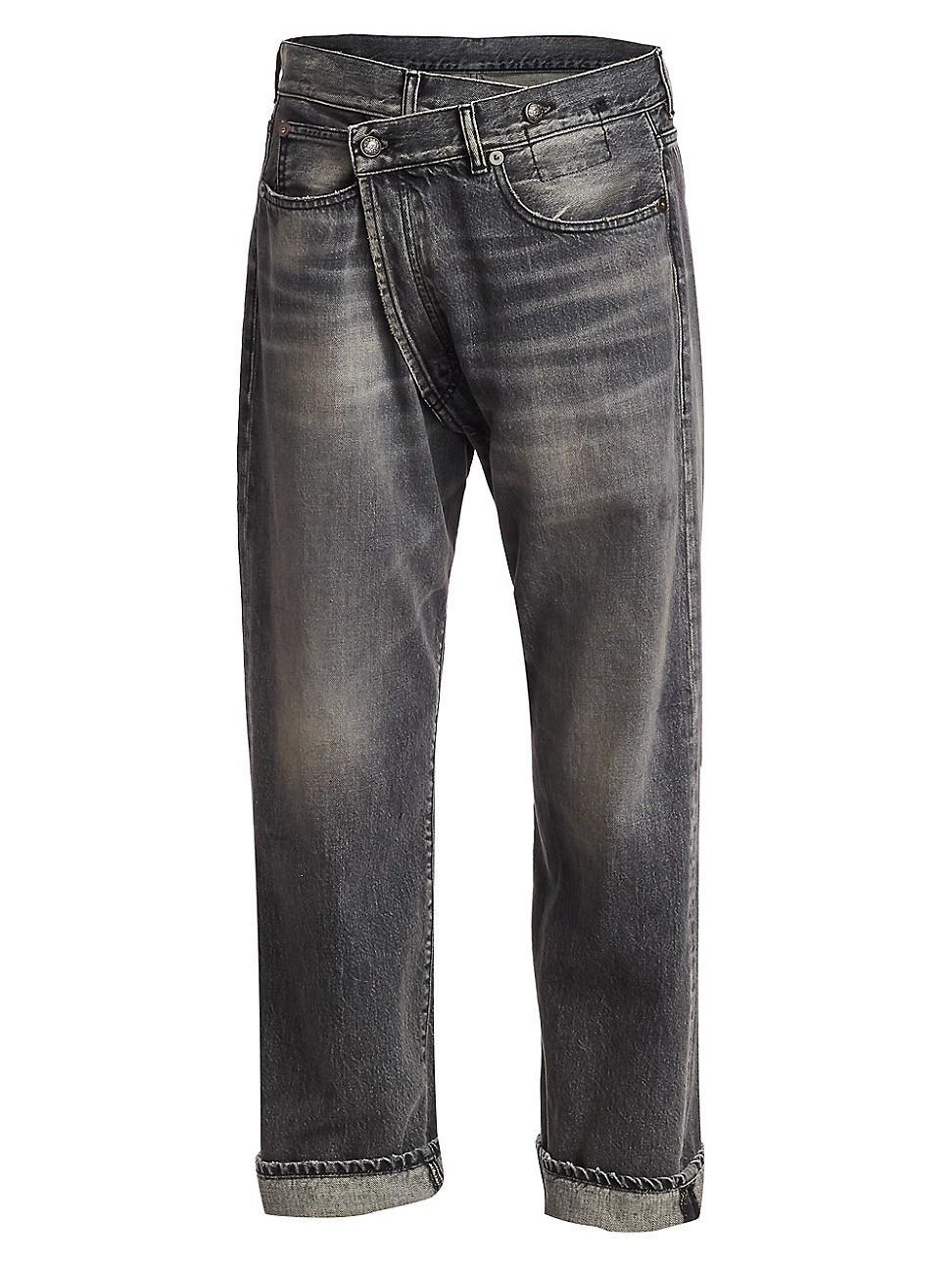 Womens Faded Crossover Jeans Product Image