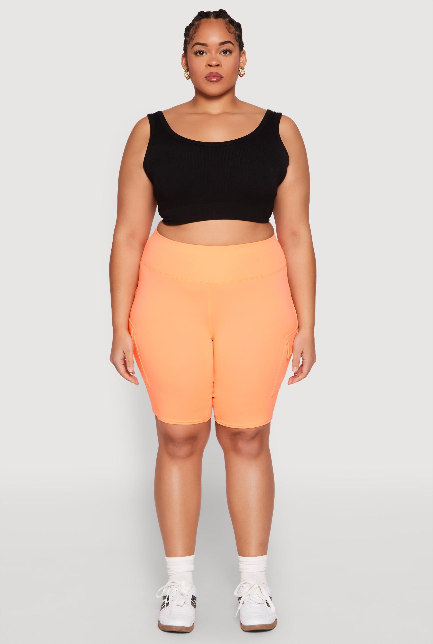 Womens Plus Size Spandex Cargo Biker Shorts Product Image