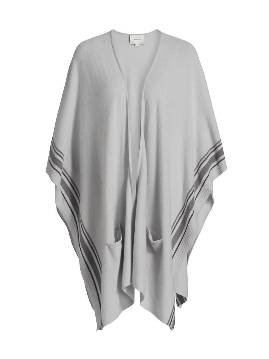 Womens Striped Cashmere Knit Cape Product Image