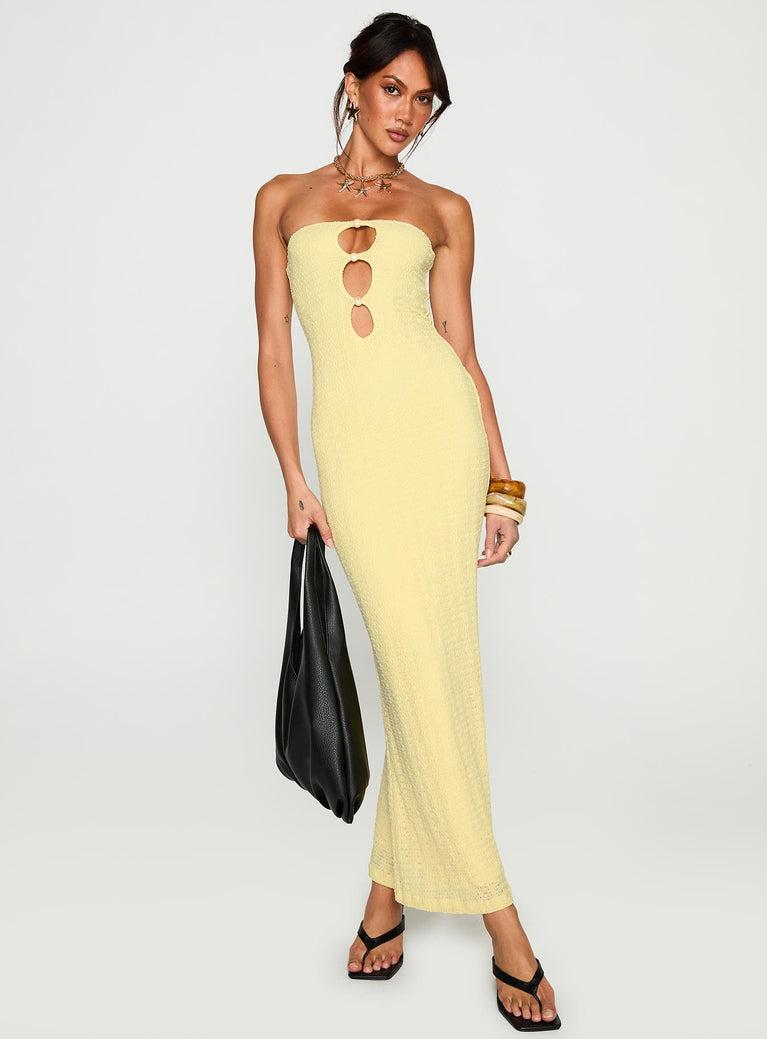 Saijana Strapless Maxi Dress Lemon Product Image