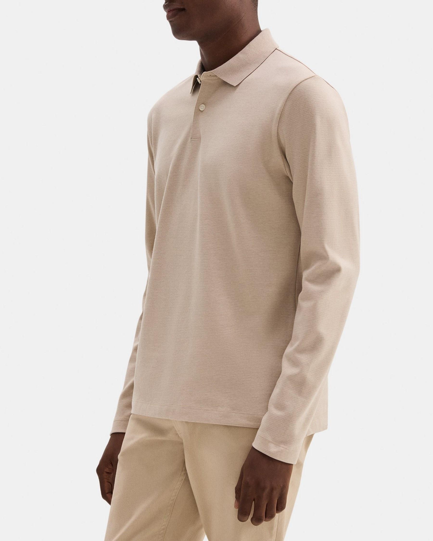 Standard Long-Sleeve Polo in Cotton-Blend Product Image