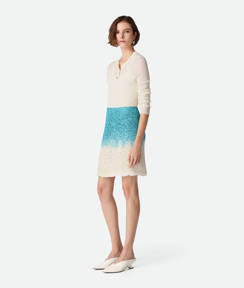 Women's Wool And Silk Overdyed Skirt in Chalk/skyline Product Image