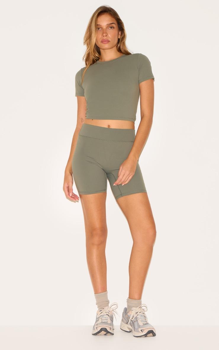 Olive Ultimate Sculpt High Waist Gym Shorts Product Image