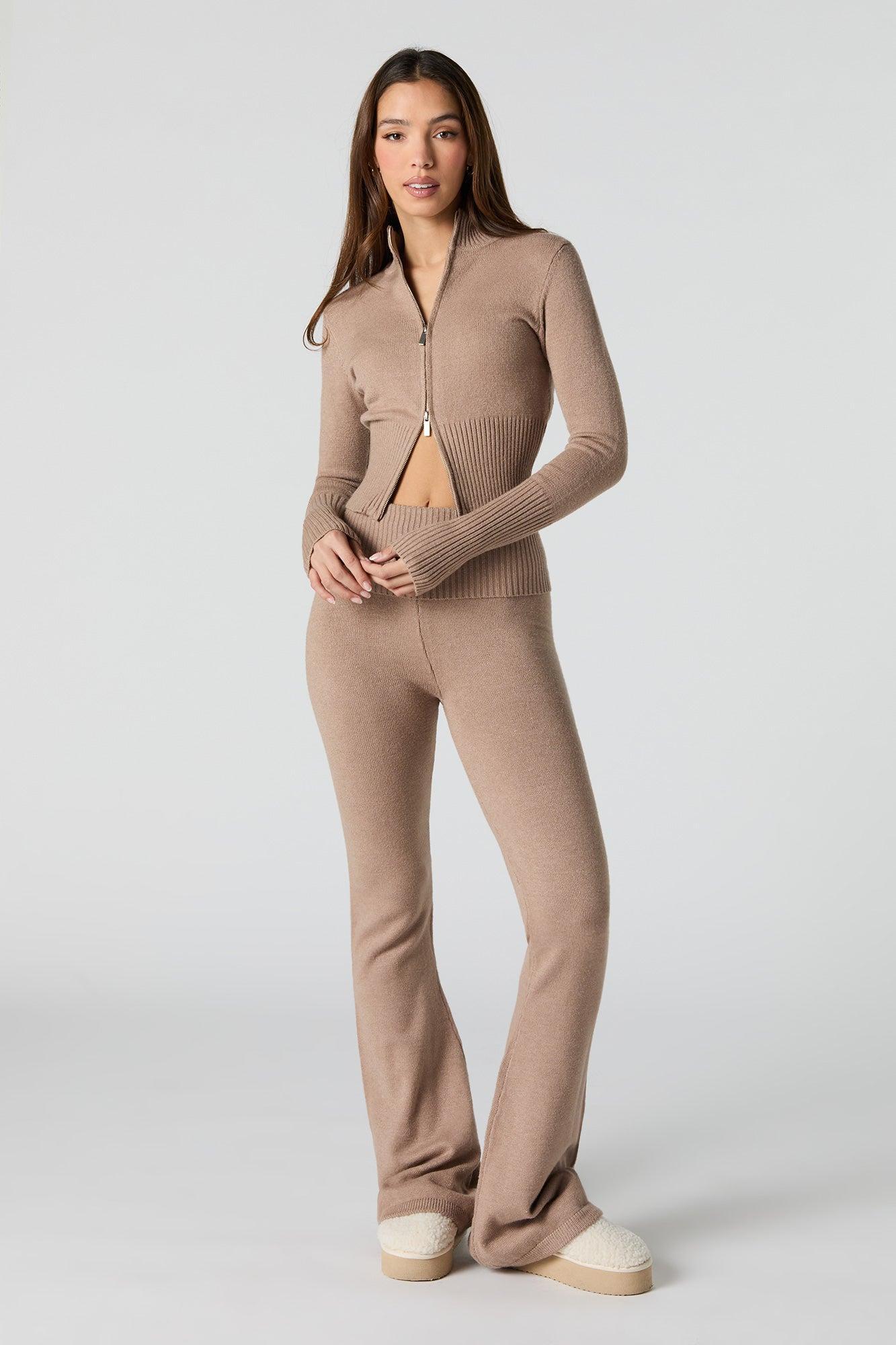 Mock Neck Zip-Up Sweater Female Product Image