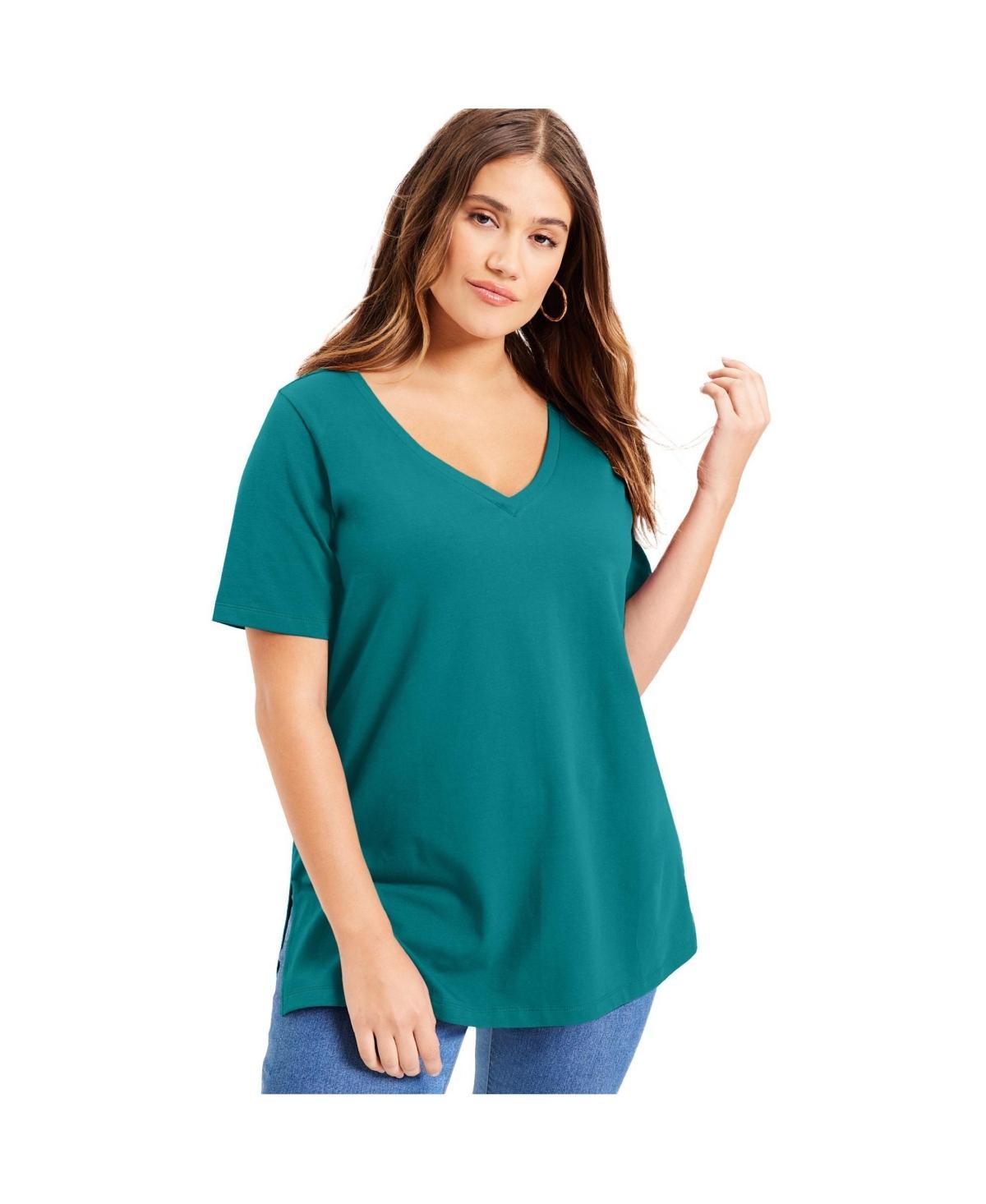 June + Vie Womens June + Vie Short-Sleeve V-Neck One + Only Tunic Product Image