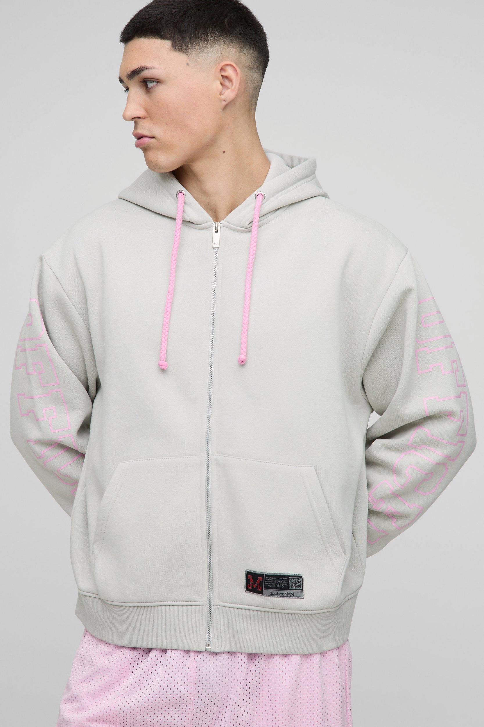Oversized Boxy Official Zip Through Hoodie | boohooMAN USA Product Image