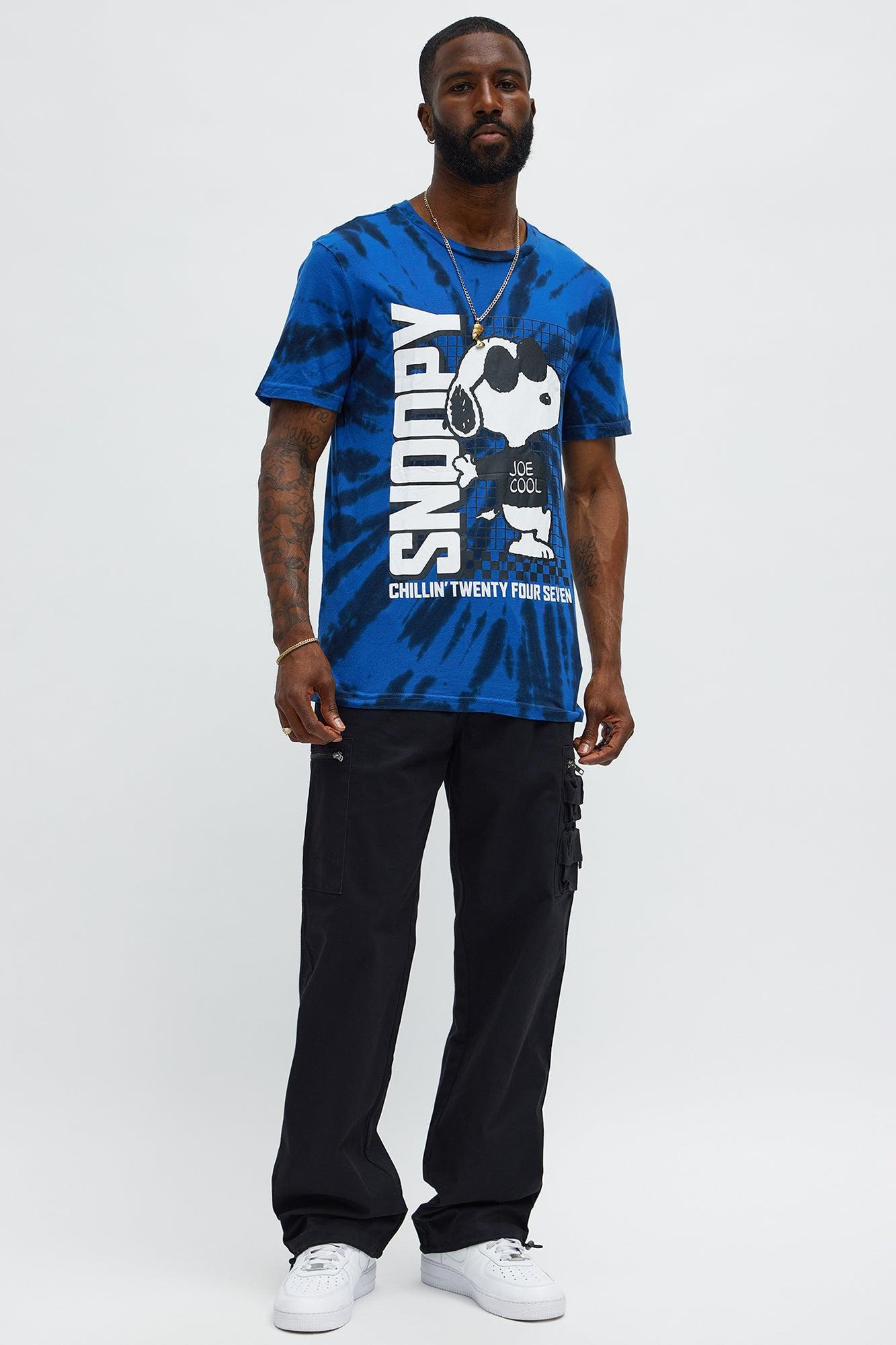Snoopy Joe Cool Tie Dye Short Sleeve Tee - Blue Product Image