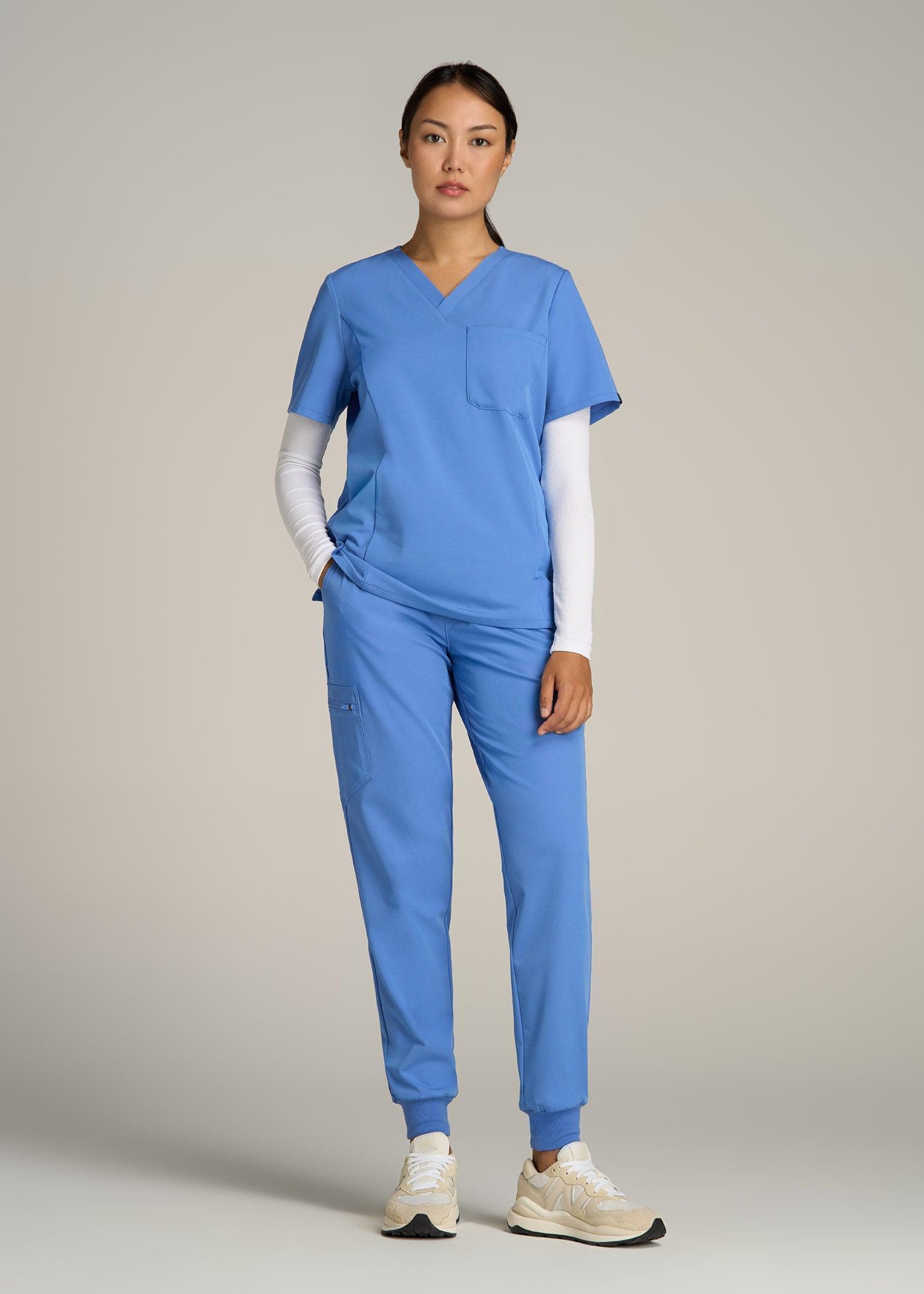 Scrub Joggers for Tall Women in Deep Sky Blue Product Image
