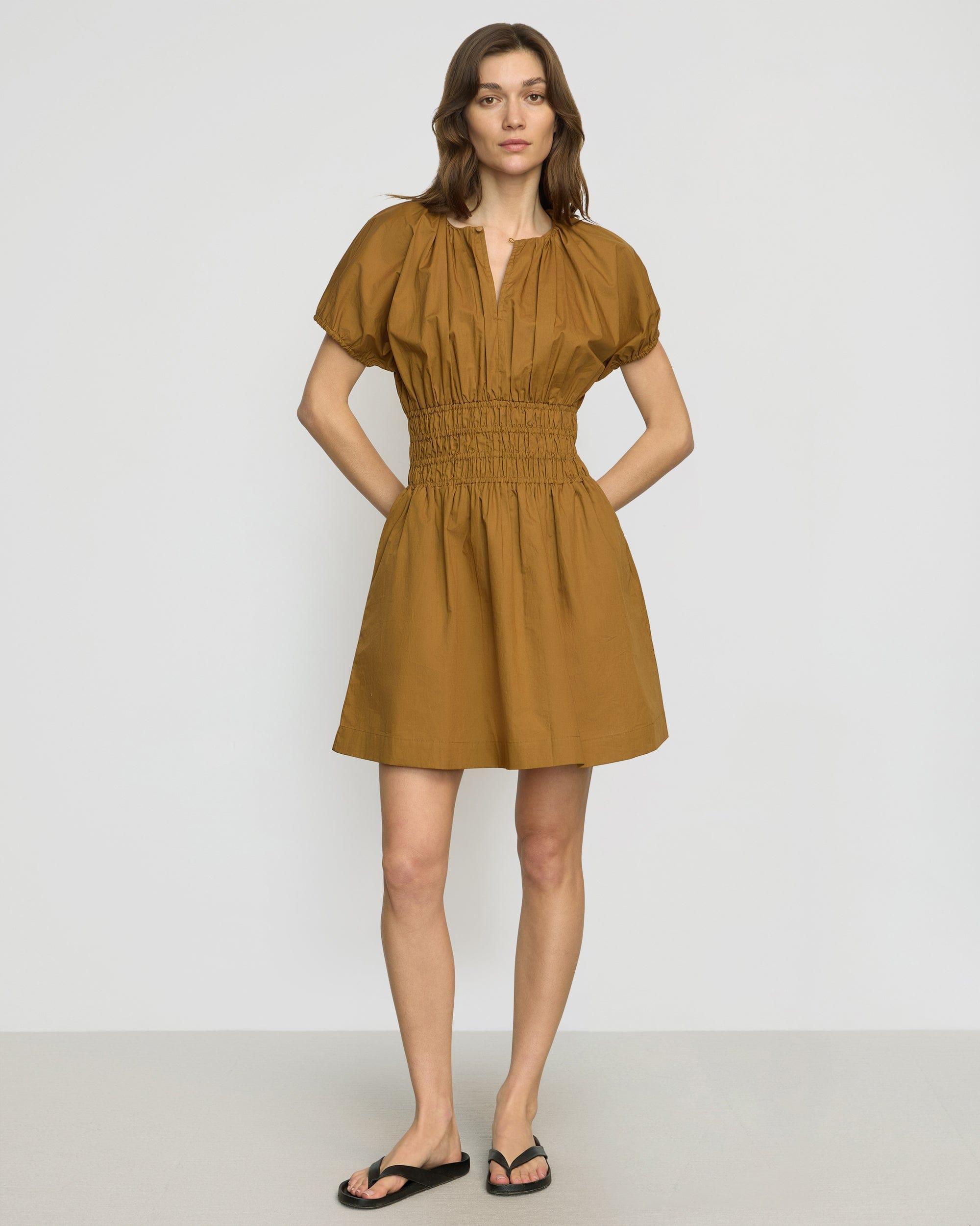 Kaci Cinched-Waist Organic Cotton Dress Product Image