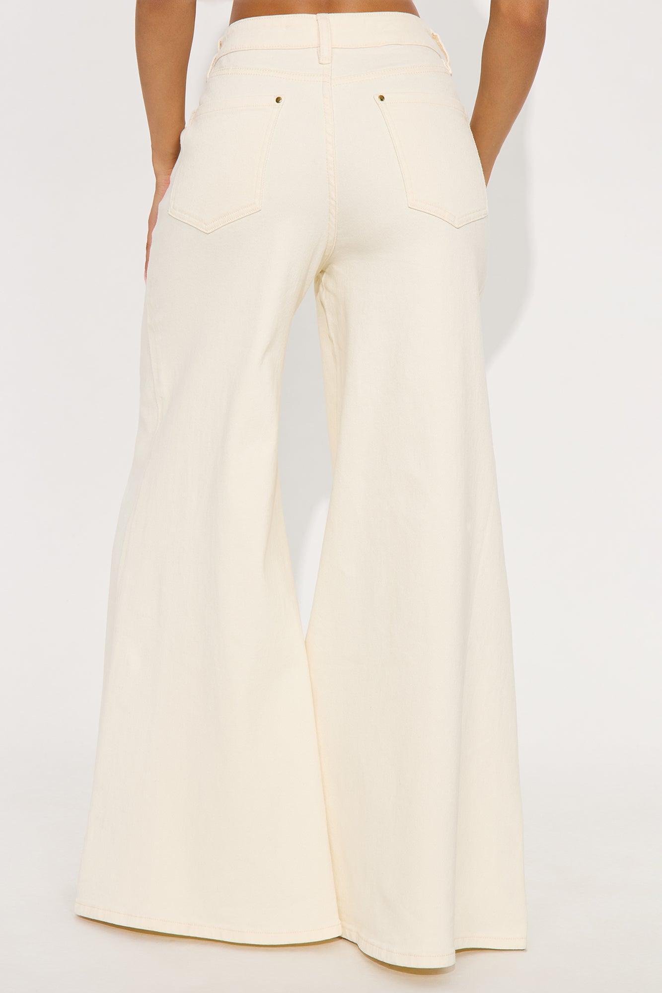 Mirador Wide Leg Jeans - Cream Product Image