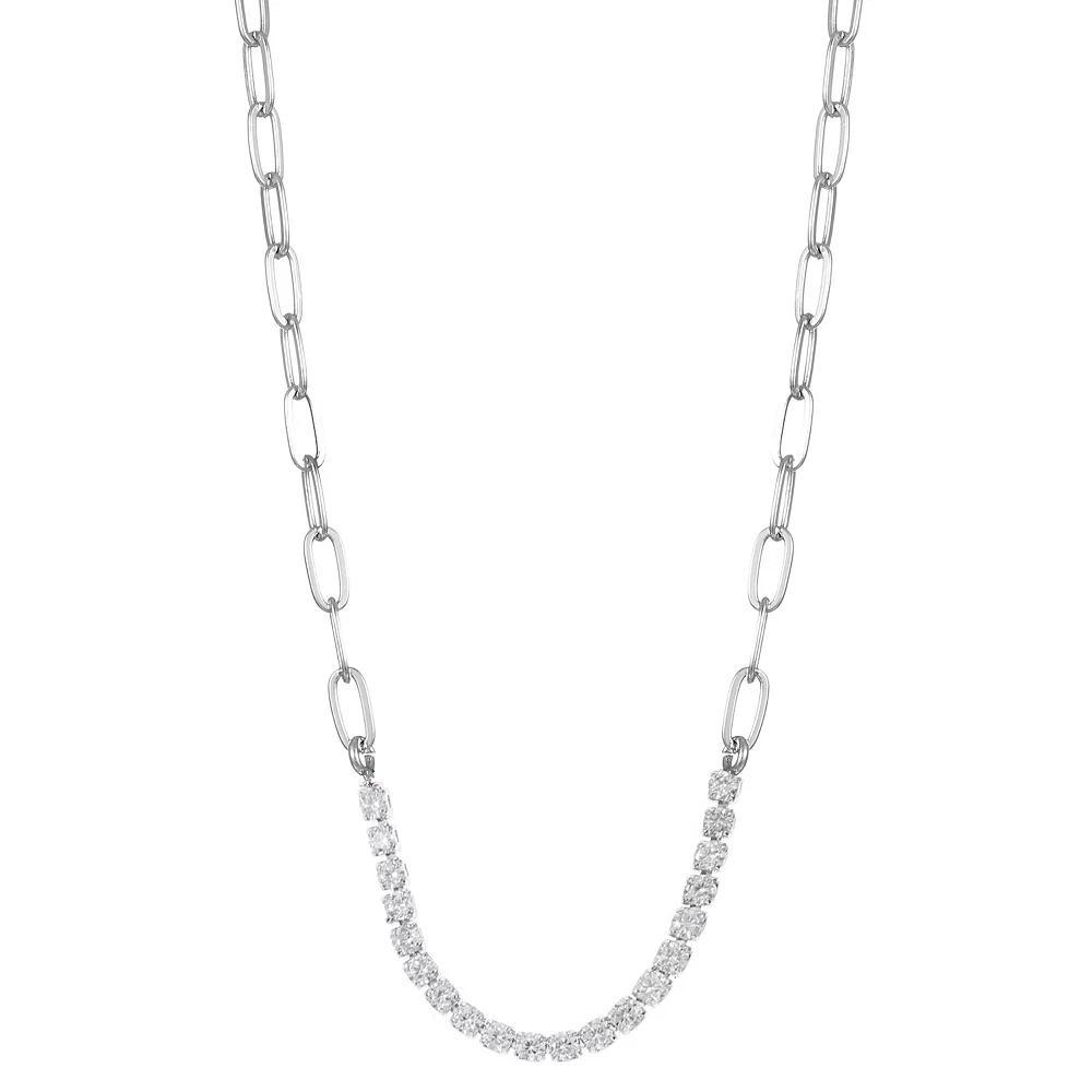 City Luxe Crystal Birthstone Collar Necklace, Women's, Size: 18-20" ADJ, April Silver Tone Product Image