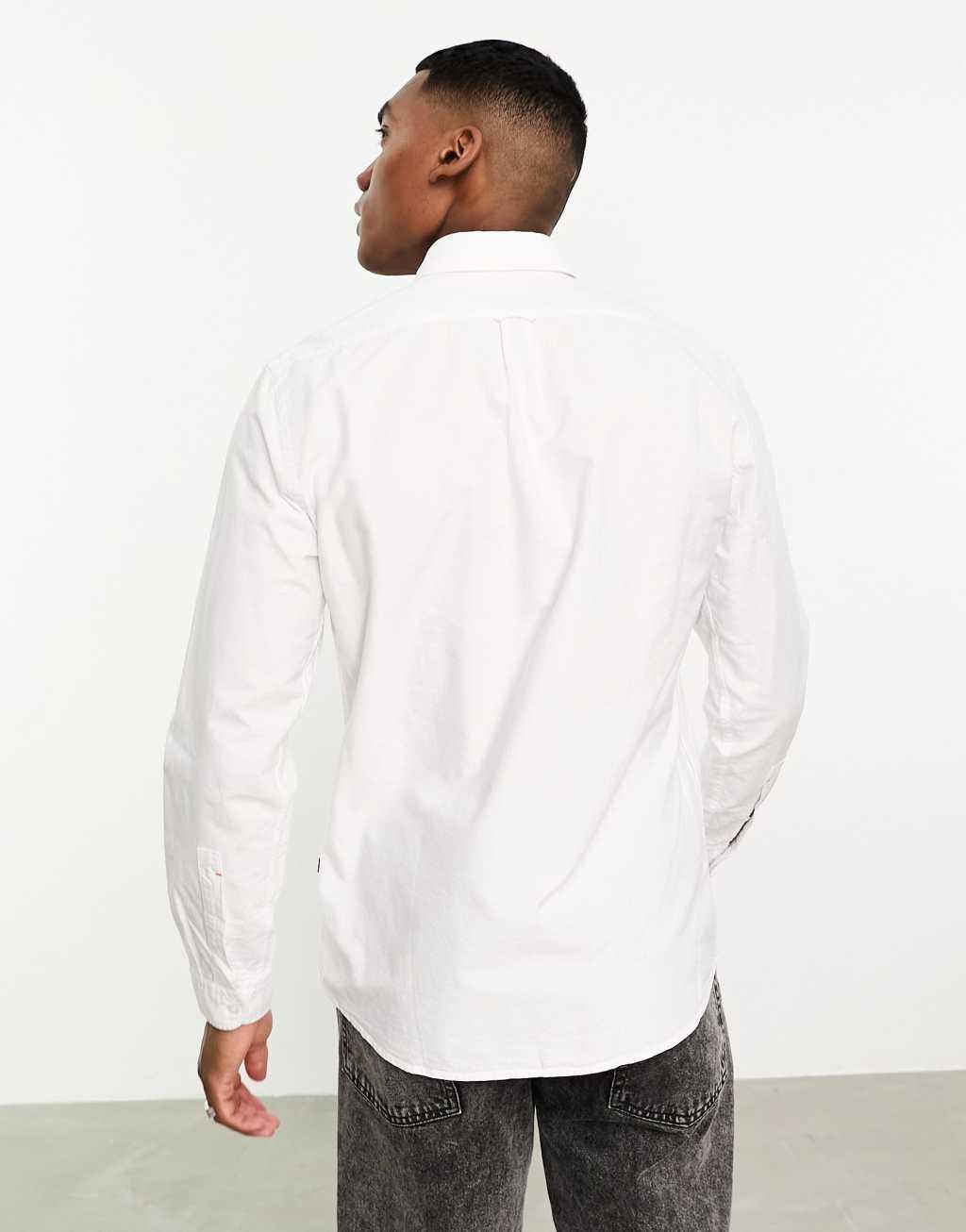 BOSS Orange Rickert regular fit long sleeve shirt in white Product Image