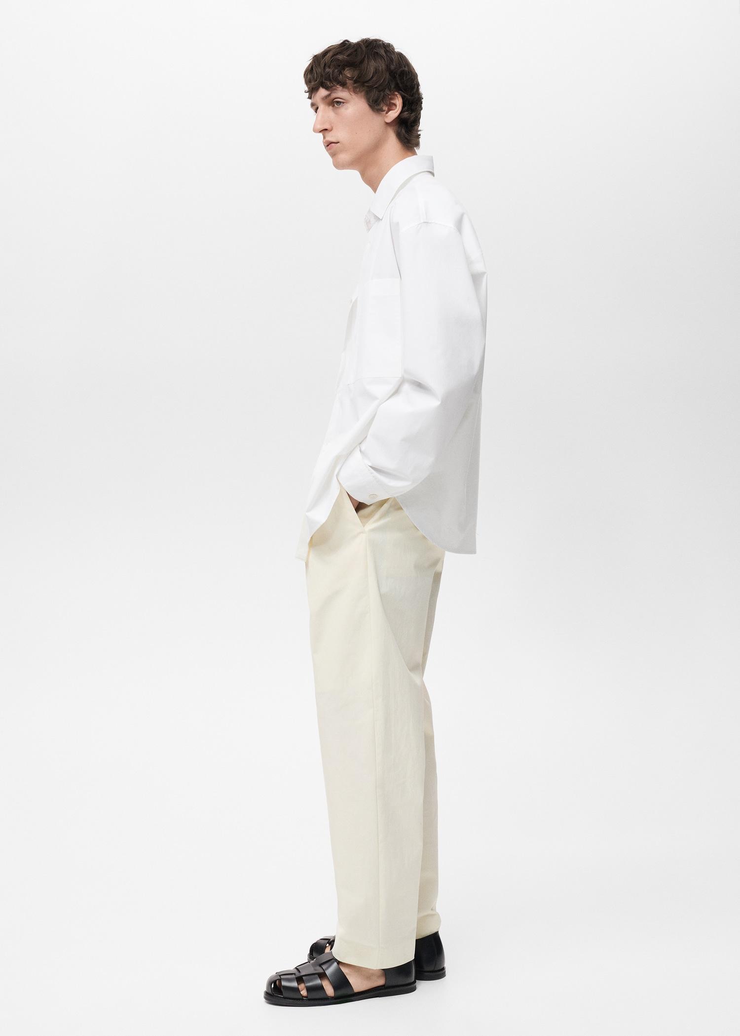 100% cotton relaxed-fit shirt - Men | MANGO USA Product Image