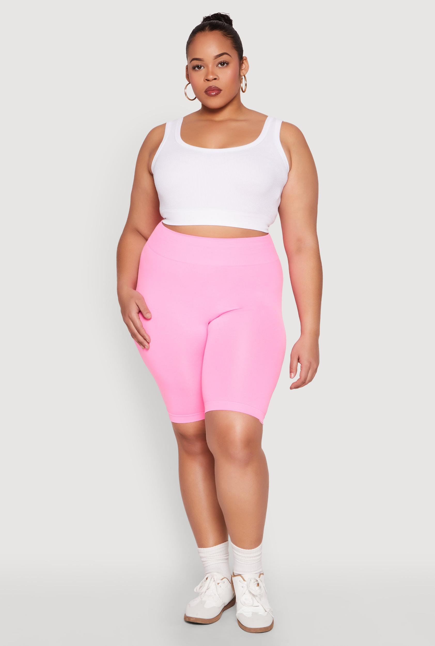 Womens Plus Size High Waist Seamless Biker Shorts Product Image