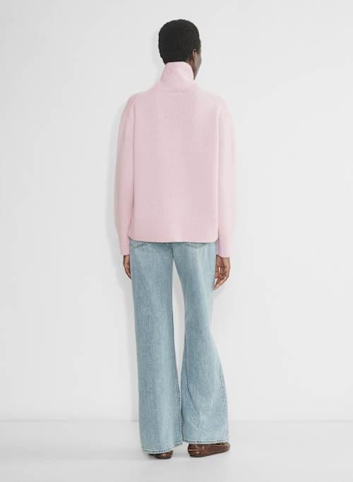 plush cashmere oversized turtleneck sweater Product Image