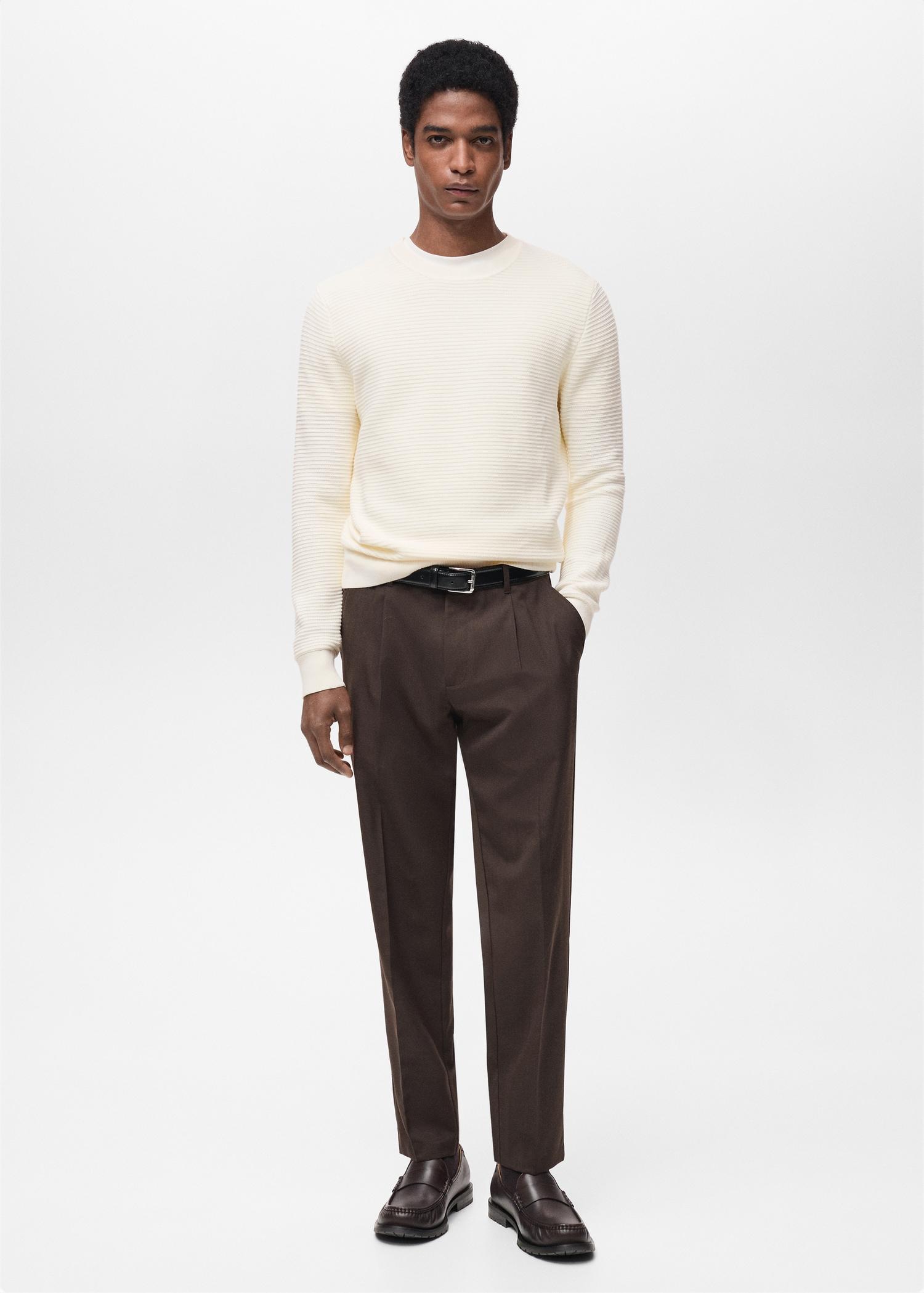 100% cotton braided sweater - Men | MANGO USA Product Image