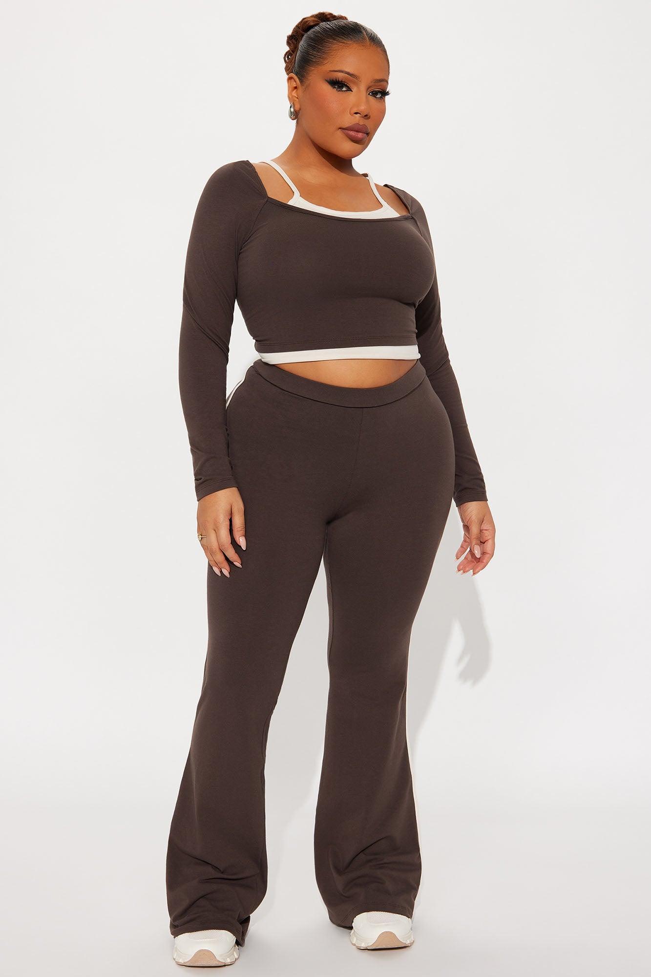 Double Up Pant Set - Brown Female Product Image