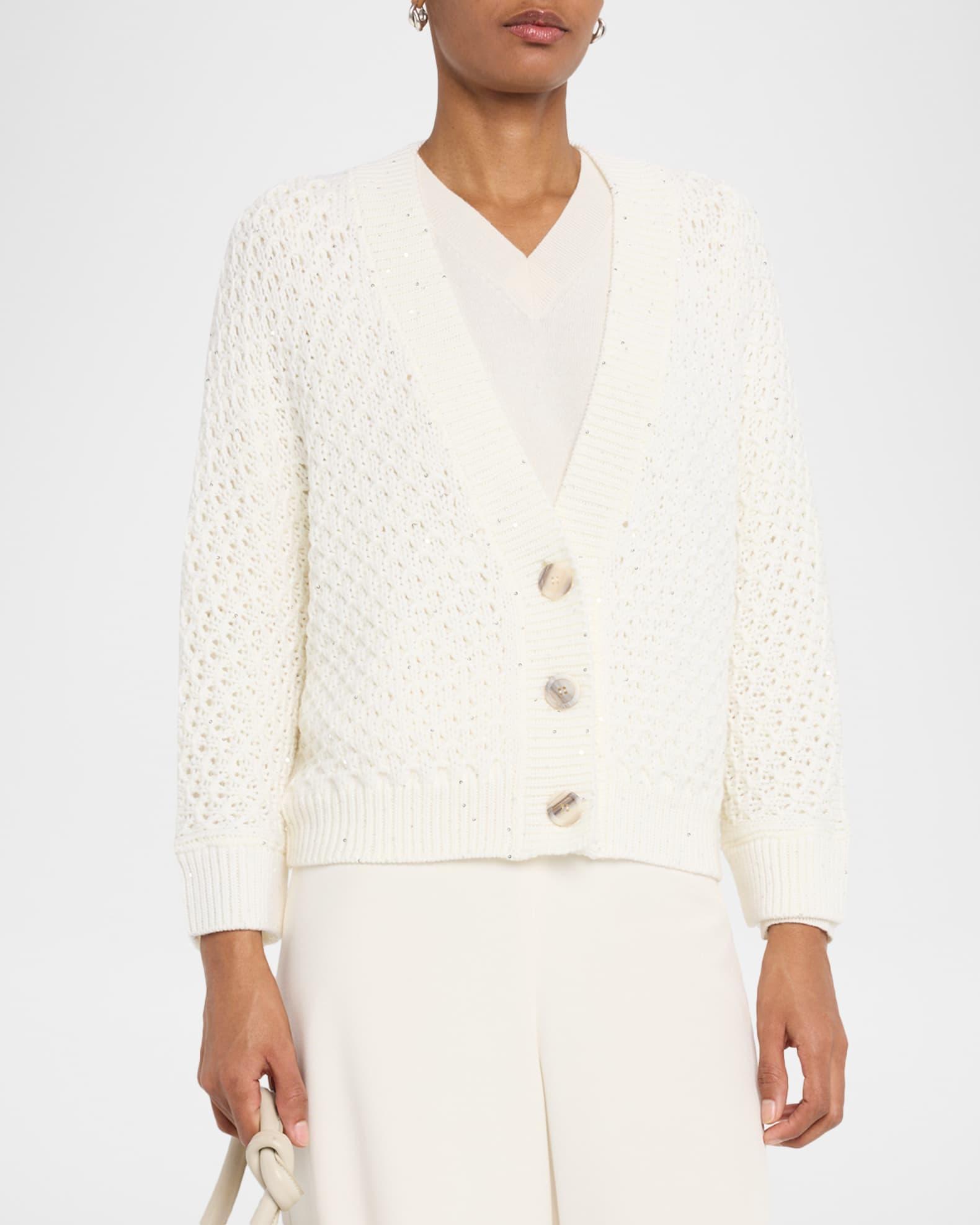 Sequin Knit Virgin Wool Cardigan Product Image