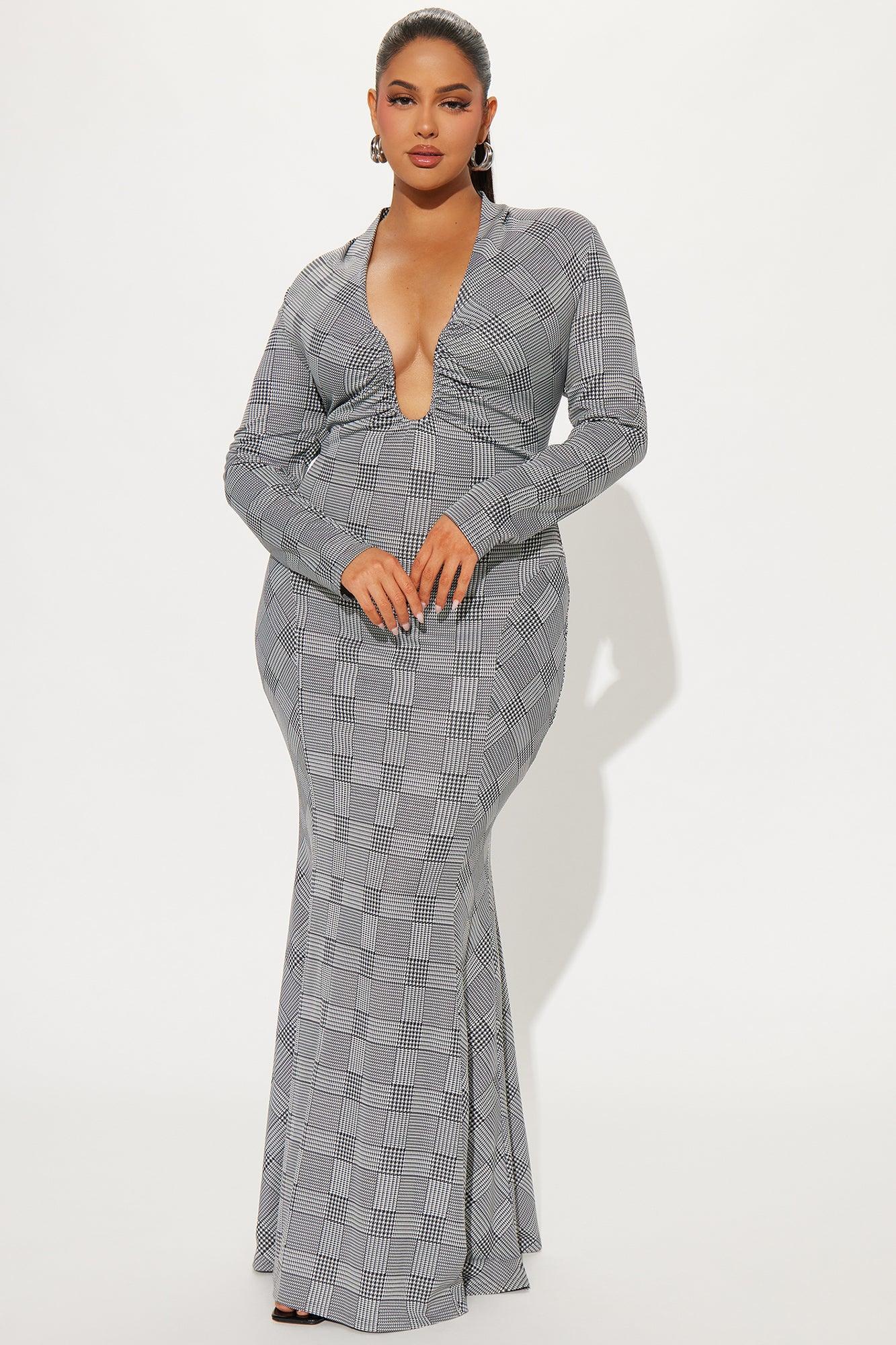Emiliana Maxi Dress - Black/White Product Image
