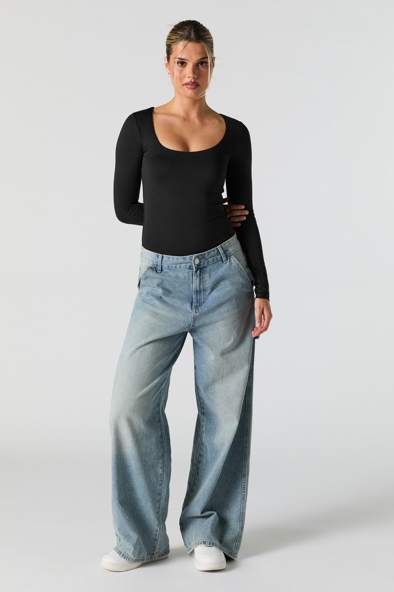 Scoop Neck Long Sleeve Bodysuit Female Product Image