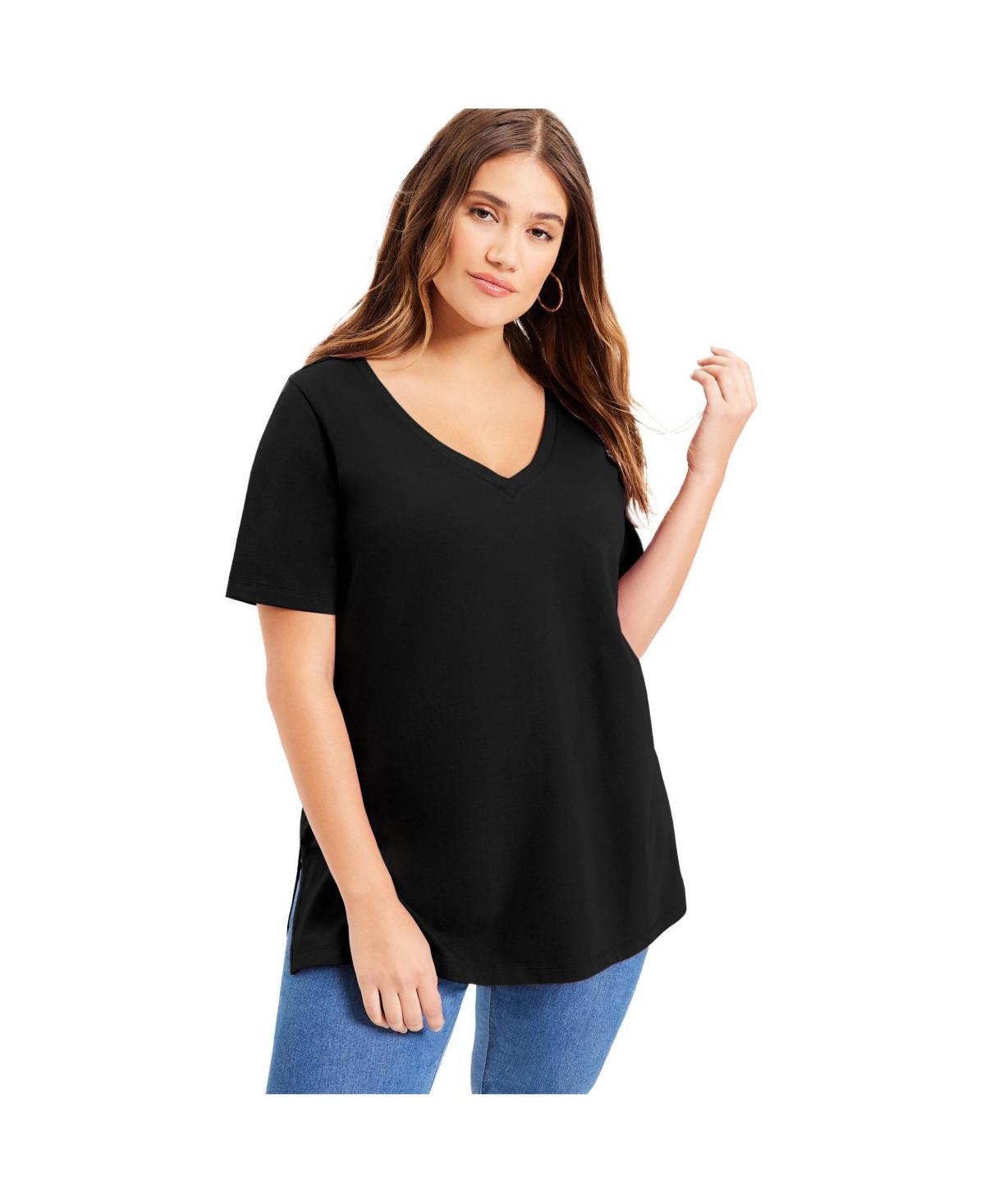 June + Vie Womens June + Vie Short-Sleeve V-Neck One + Only Tunic Product Image