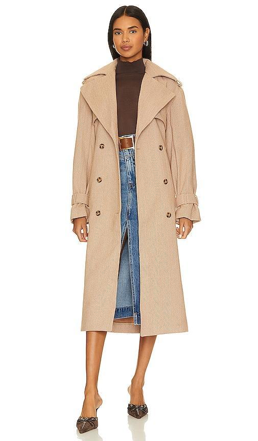 Oversized Herringbone Trench Bardot Product Image