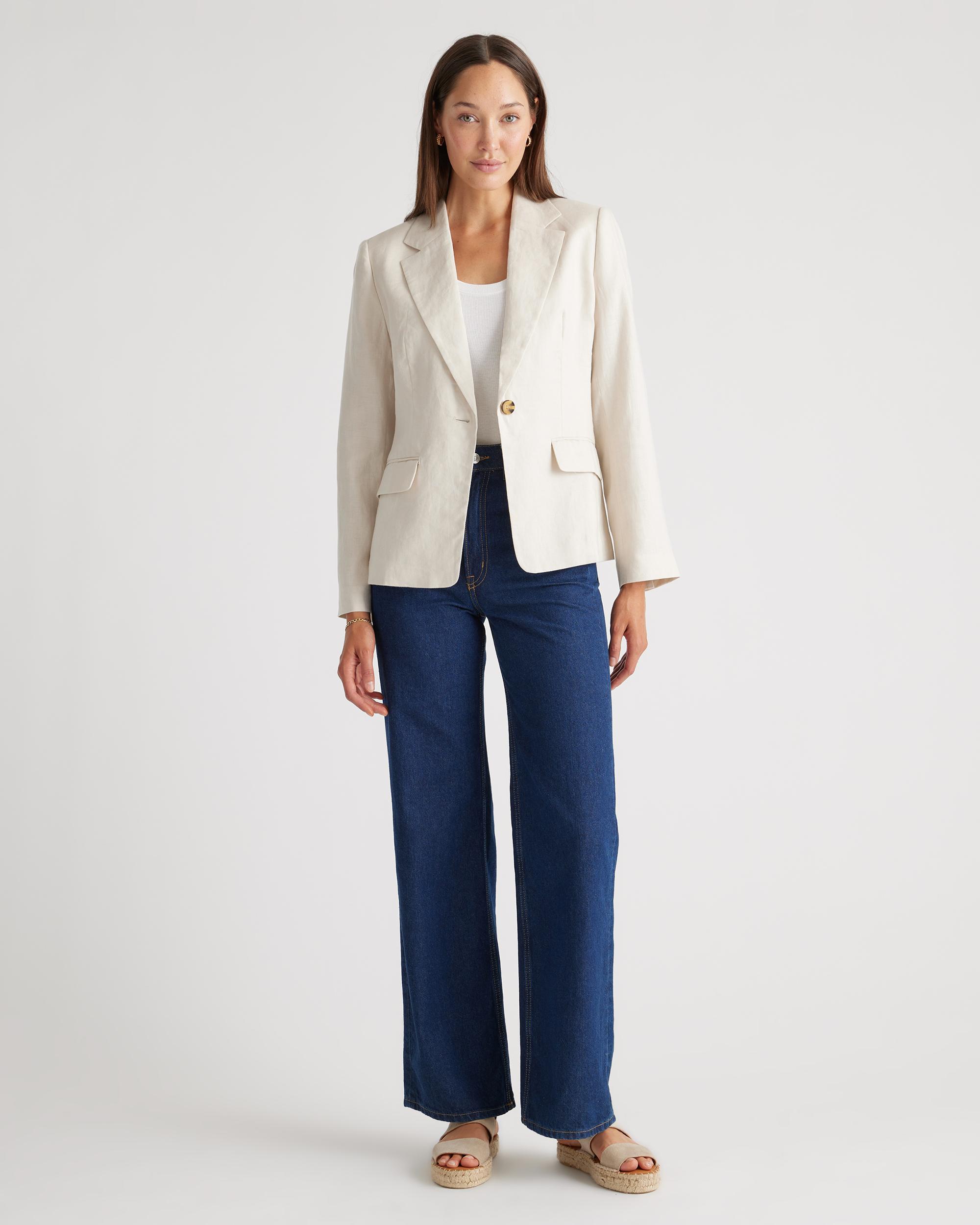 Quince | Women's 100% European Linen Structured Blazer Size XS Product Image