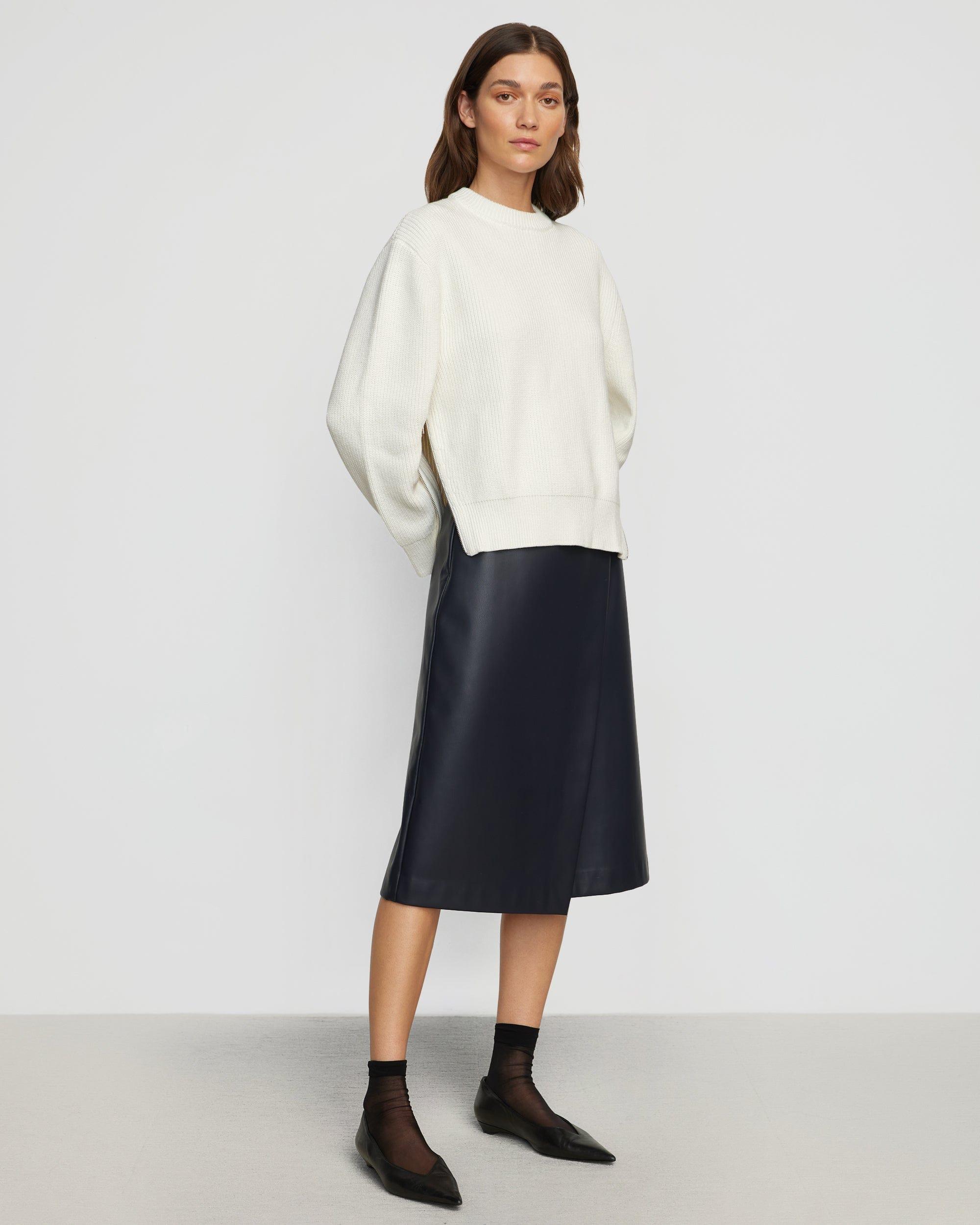 Alba Asymmetric Vegan Leather Skirt Product Image