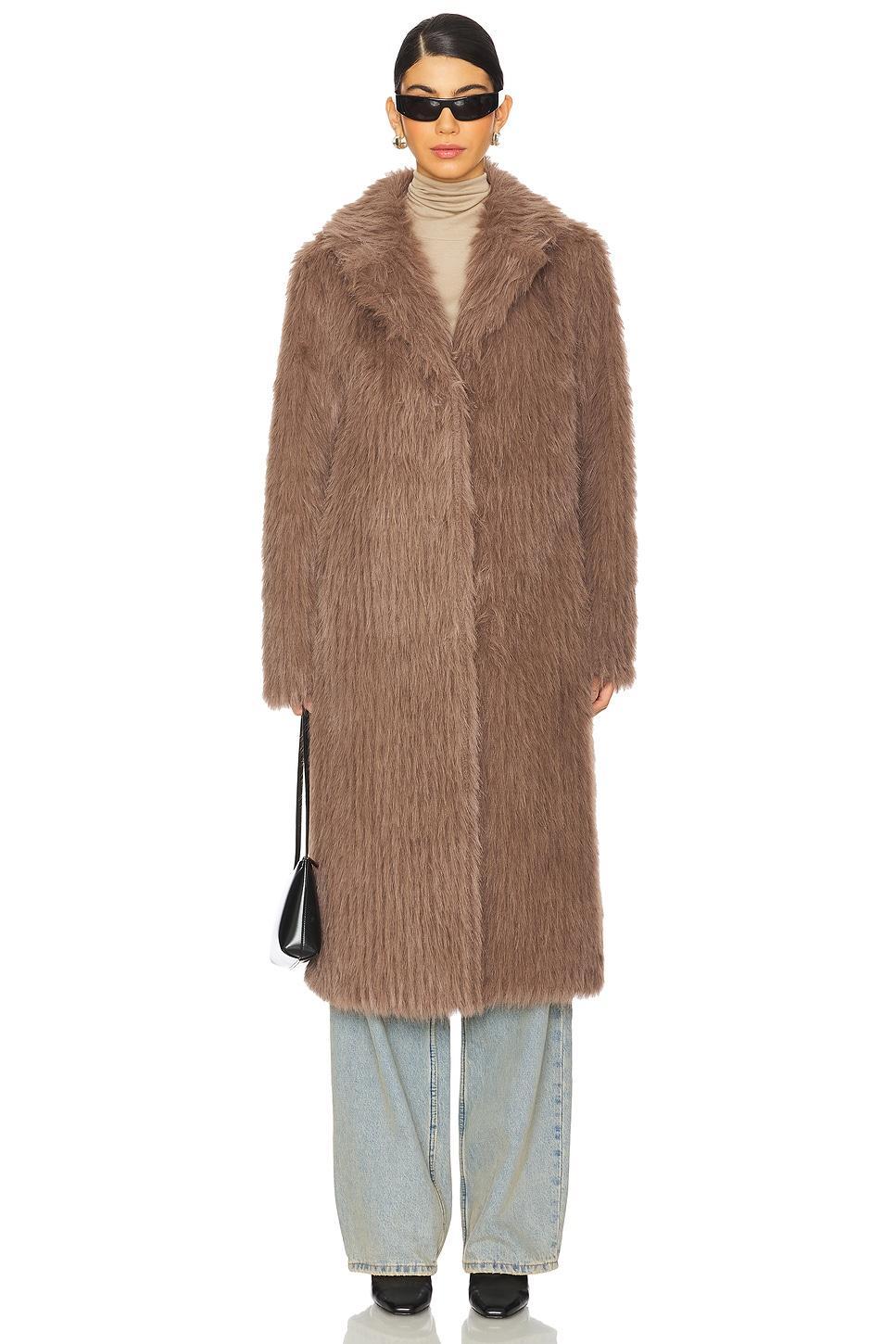 Retro Faux Fur Coat Unreal Fur Product Image