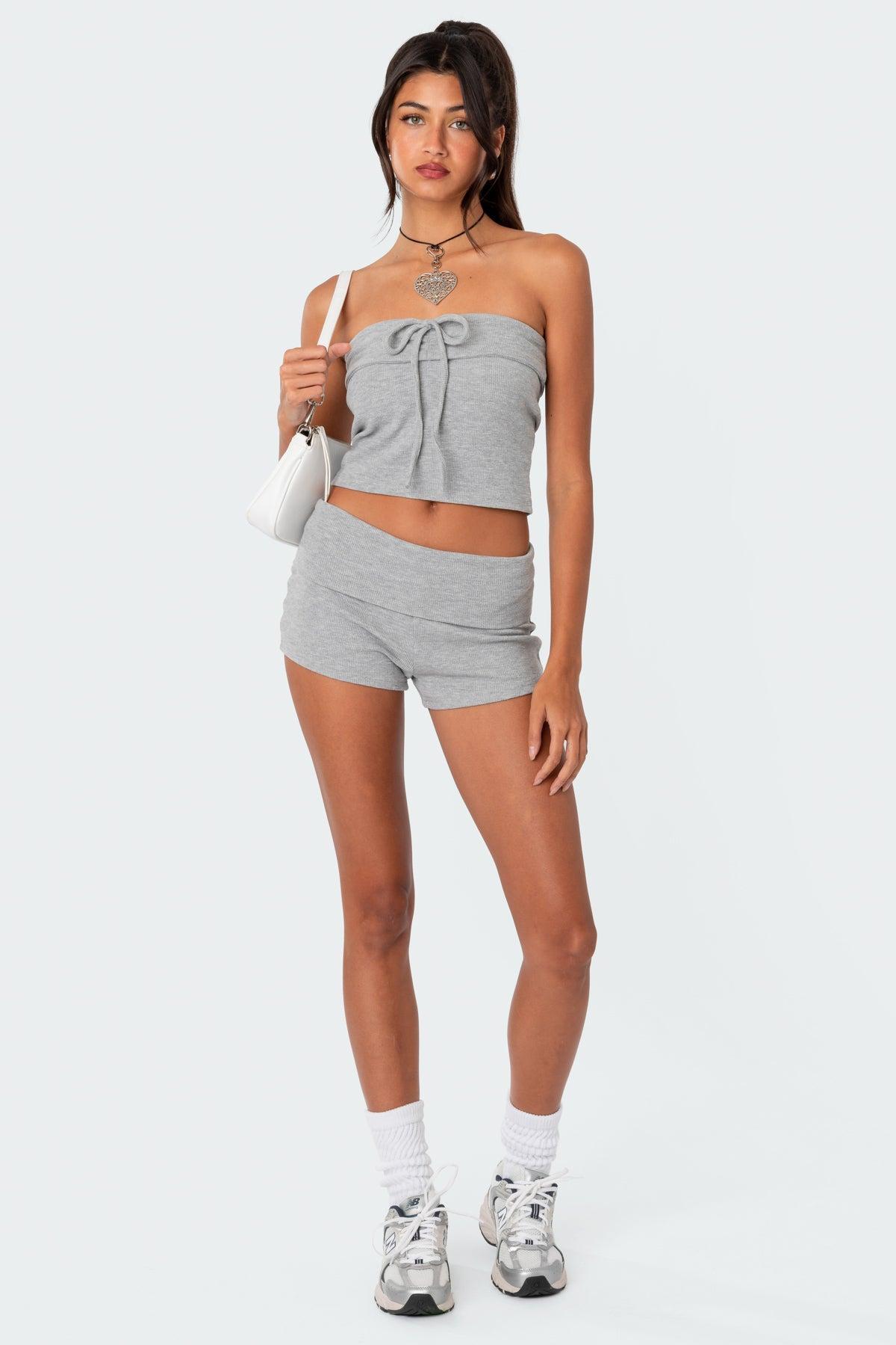 Lizzy Foldover Waffle Tube Top Product Image