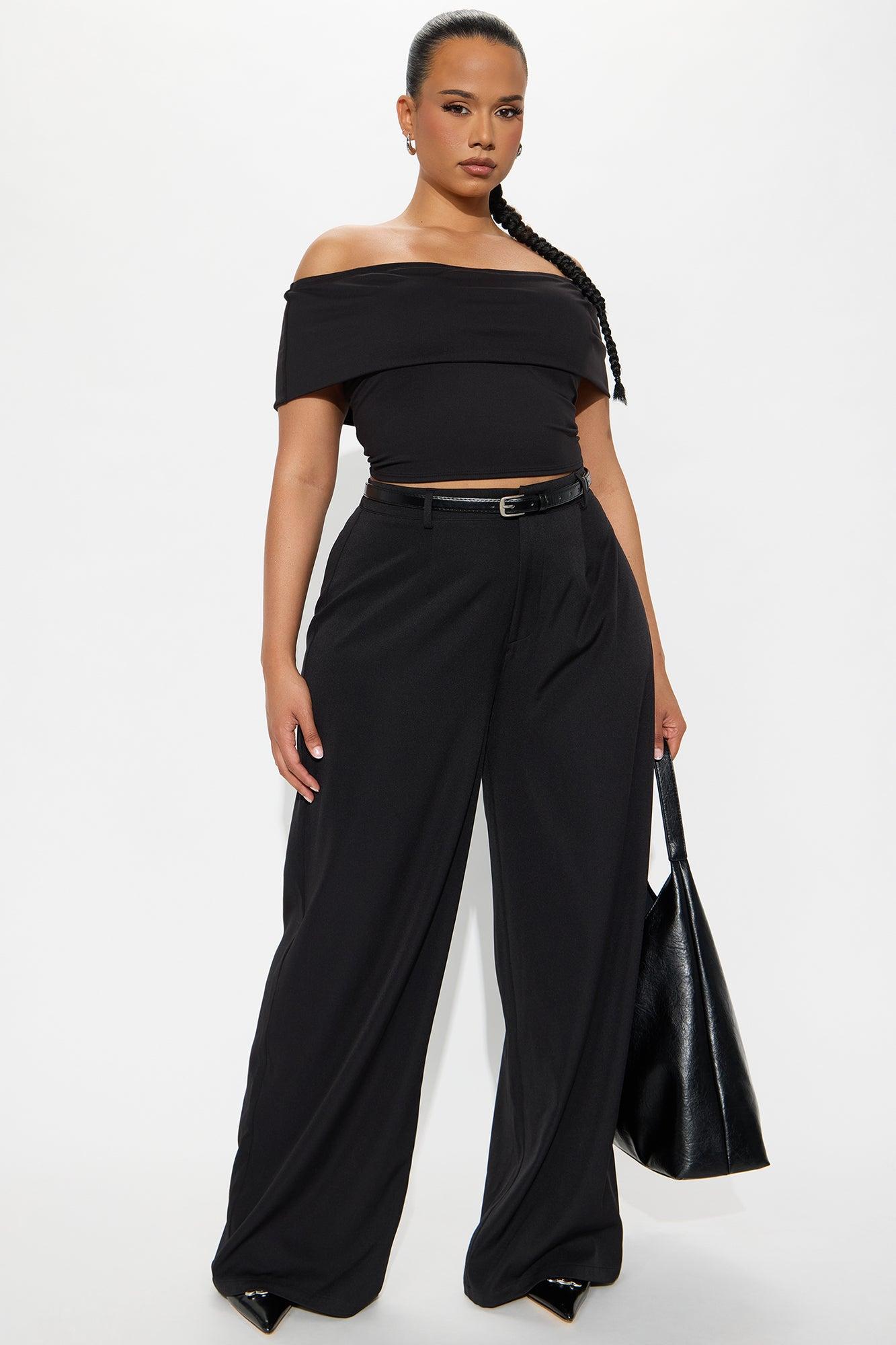 Sloane High Rise Belted Trouser Pant - Black Female Product Image