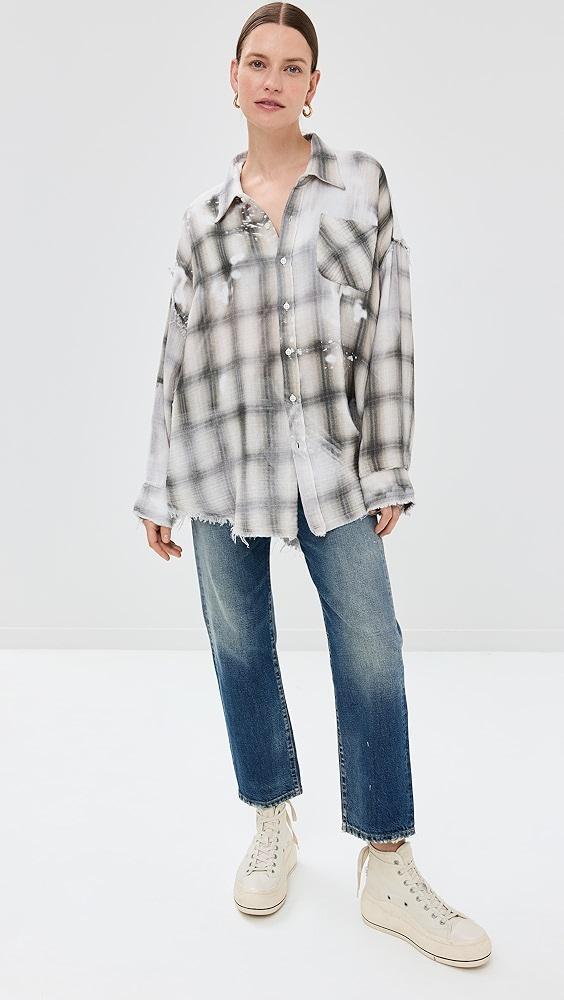 R13 Shredded Seam Drop Neck Shirt | Shopbop Product Image