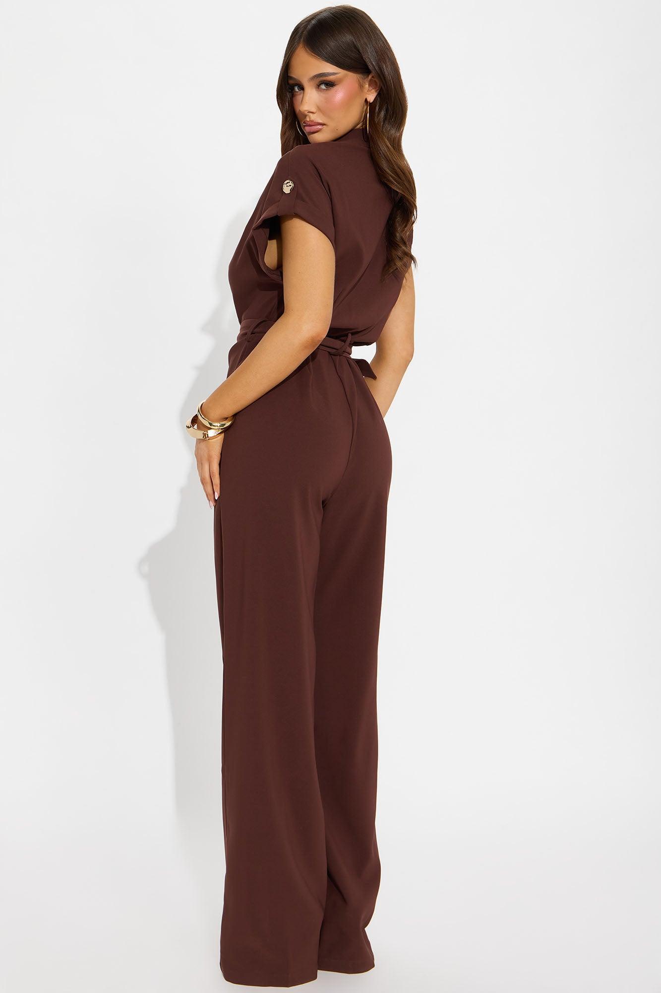 Fall For You Jumpsuit - Chocolate Product Image