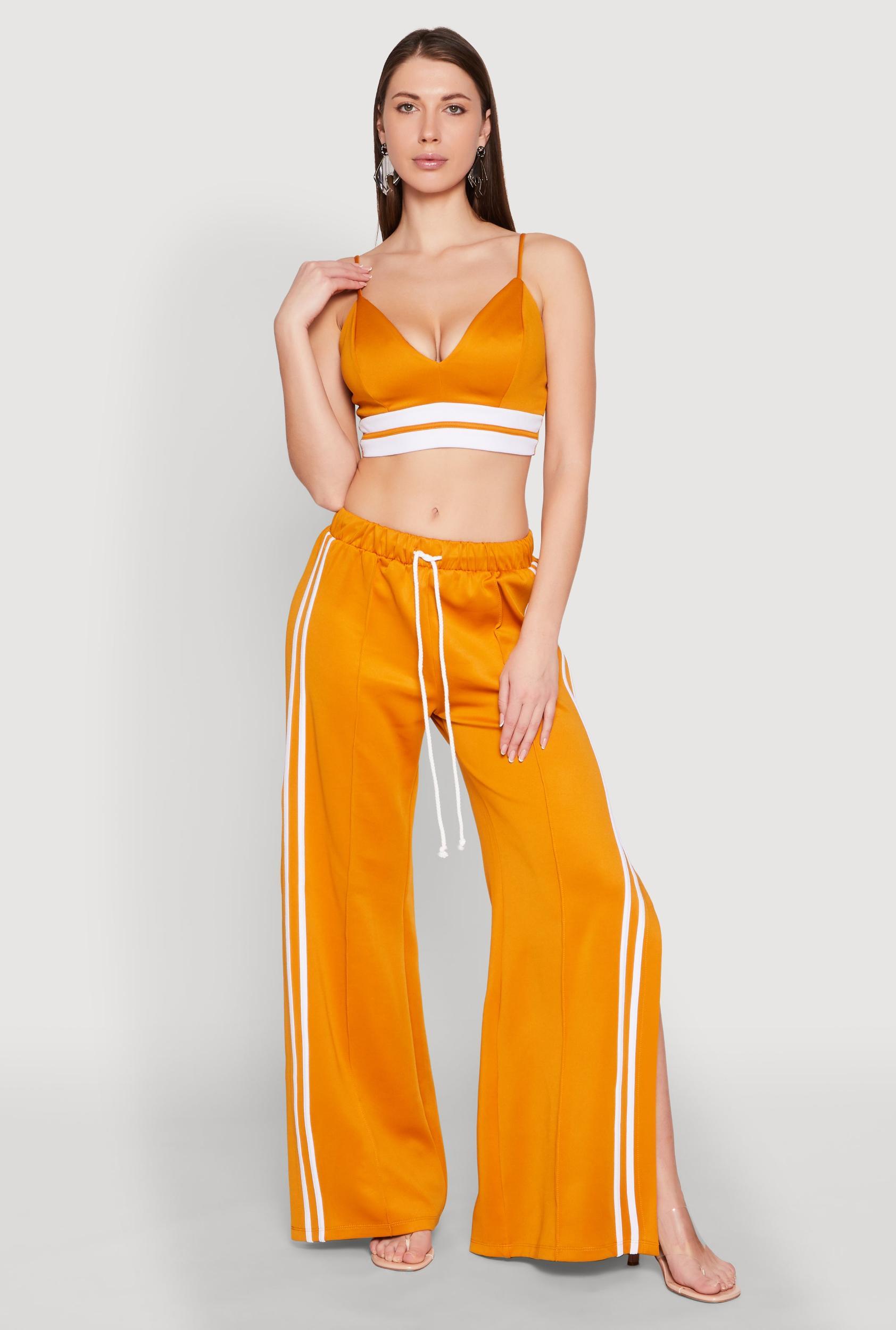 Womens Pintuck Varsity Stripe Drawstring Pants Product Image