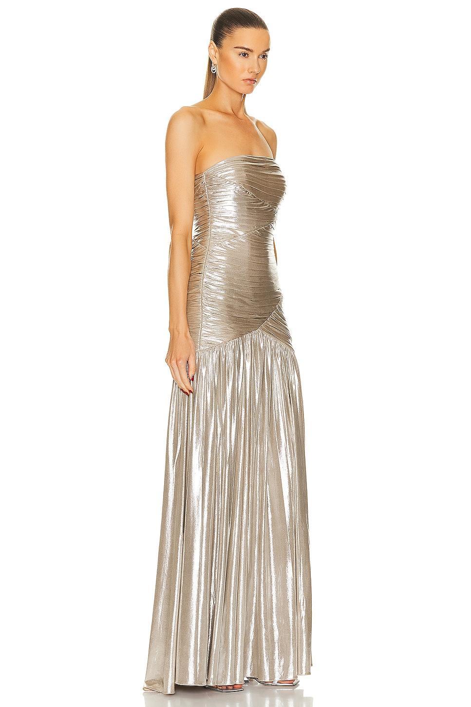 Josie Strapless Lam Slit Gown Product Image