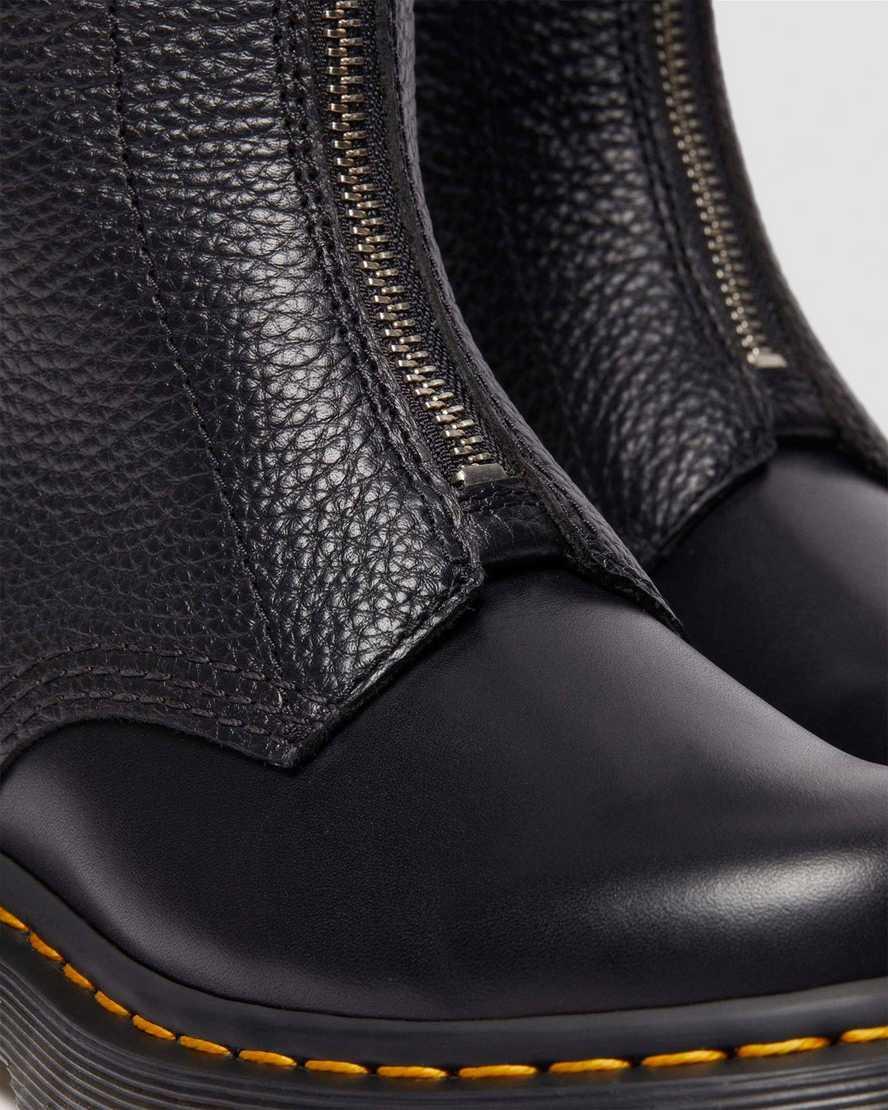 Women's 1B99 Front Zip Leather Lace Up Boots Product Image
