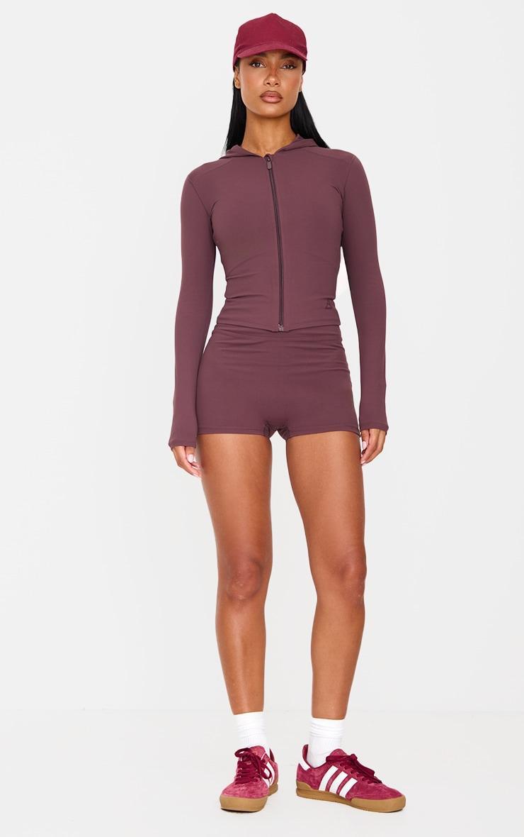 Dark Chocolate Sculpt Hooded Gym Jacket Product Image
