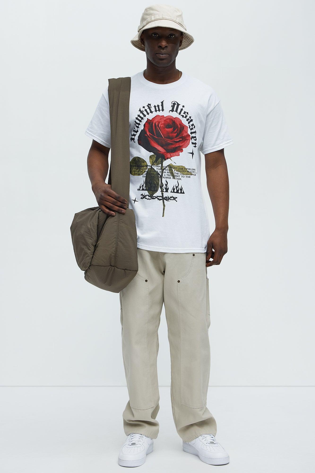 Roses And Wreckage Short Sleeve Tee - White Product Image