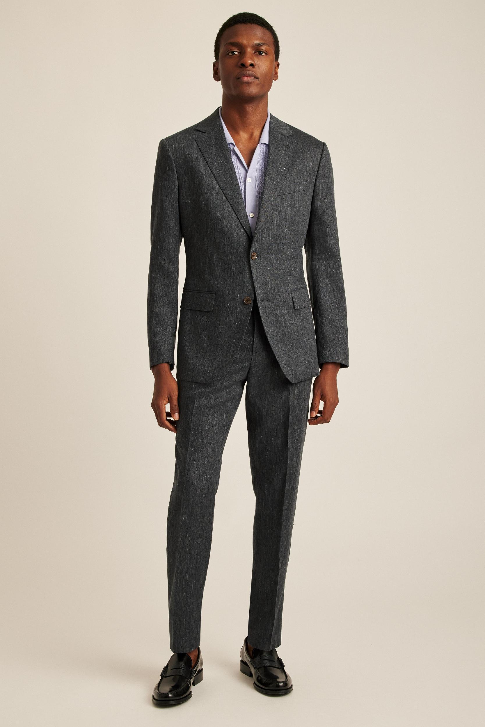 Italian Stretch Linen Suit Jacket Product Image
