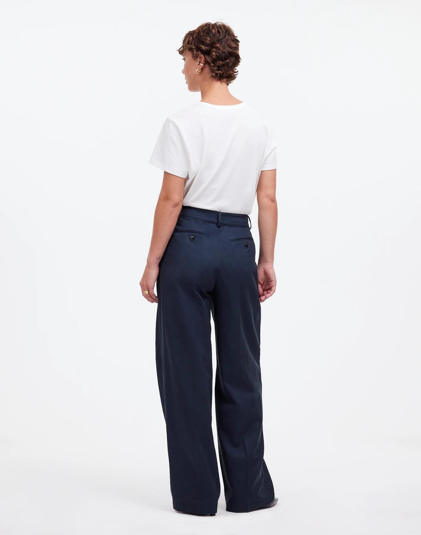 The Harlow Wide-Leg Pant in Drapey Twill Product Image