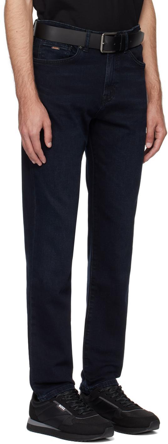 HUGO BOSS Blue Tapered Jeans In Dark Blue 402 Product Image