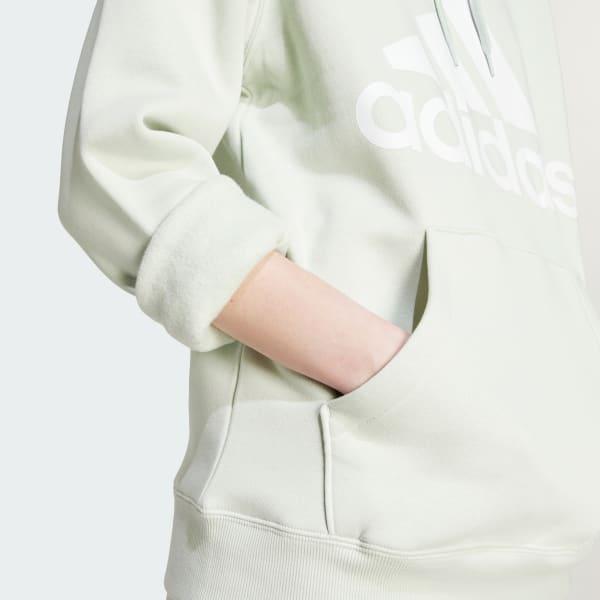 adidas Essentials Big Logo Regular Fleece Hoodie Sandy Pink XL Womens Product Image