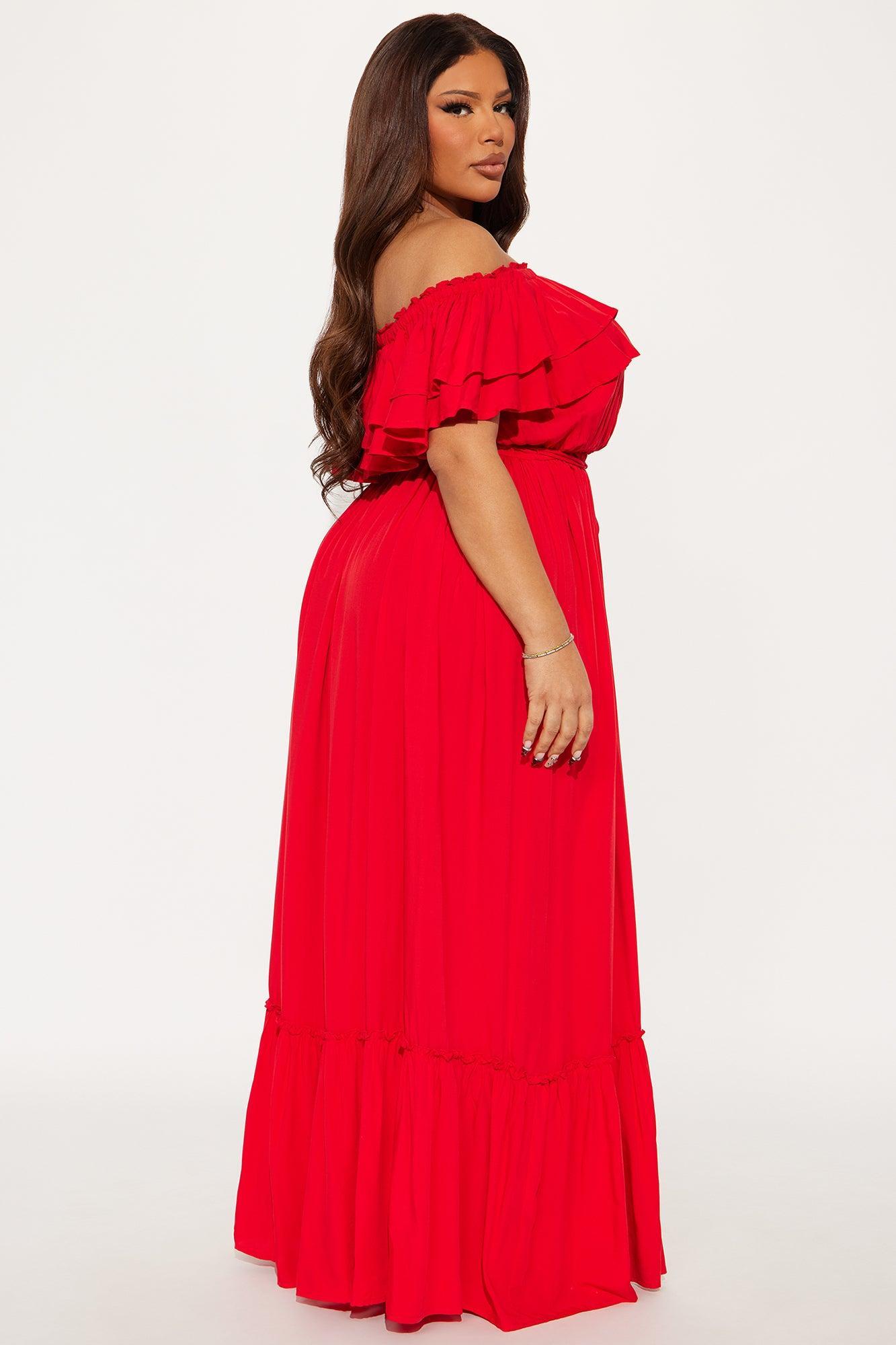 Caribbean Beauty Maxi Dress - Red Product Image