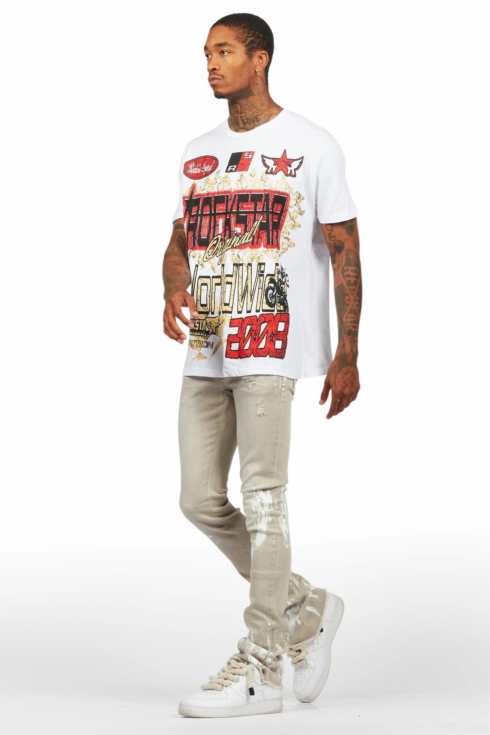 Kodak Grey/White Painter Stacked Flare Jean Male Product Image