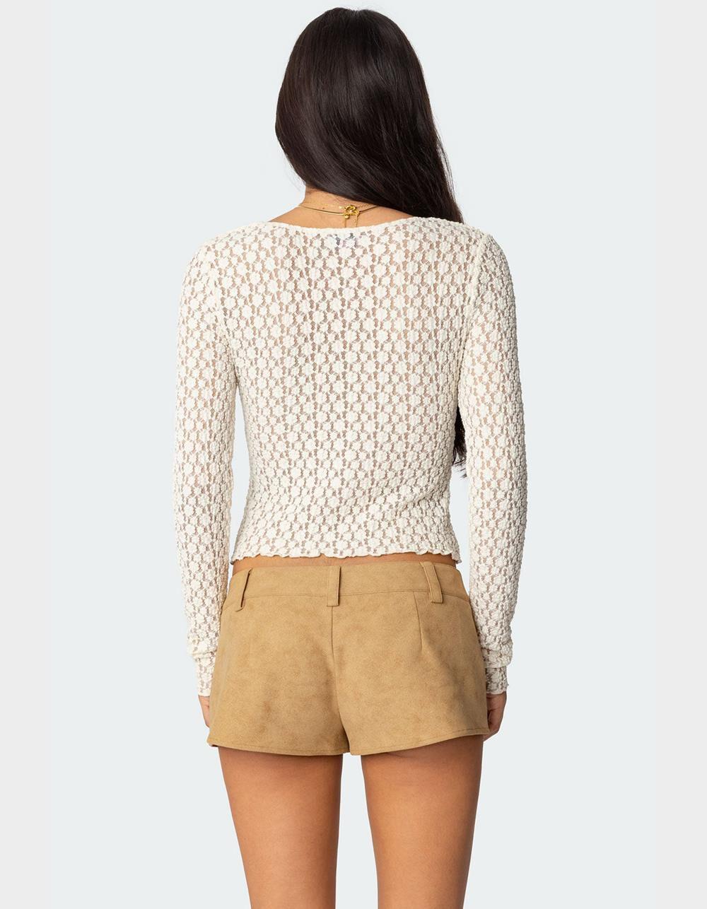 EDIKTED Laila Textured Lacey Top Product Image