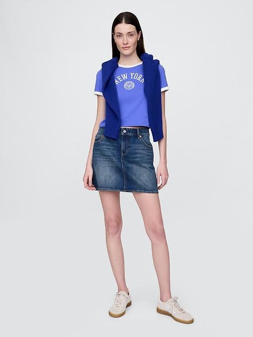 Cotton Jersey New York Logo Shrunken T-Shirt Product Image