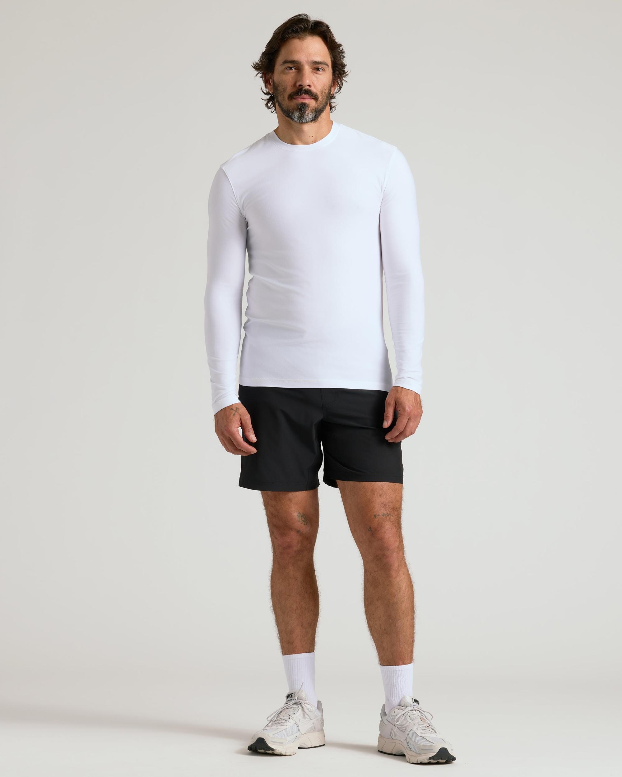 White Active Long Sleeve Crew T-Shirt Product Image
