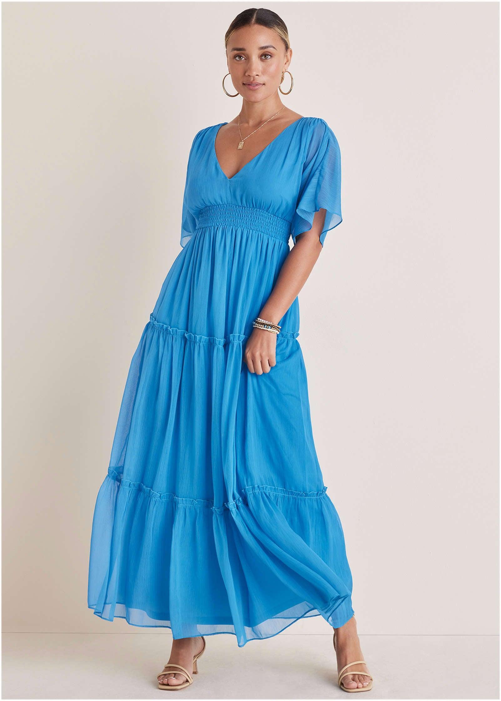 Flutter Sleeve Maxi Dress - Cattleya Orchid Product Image