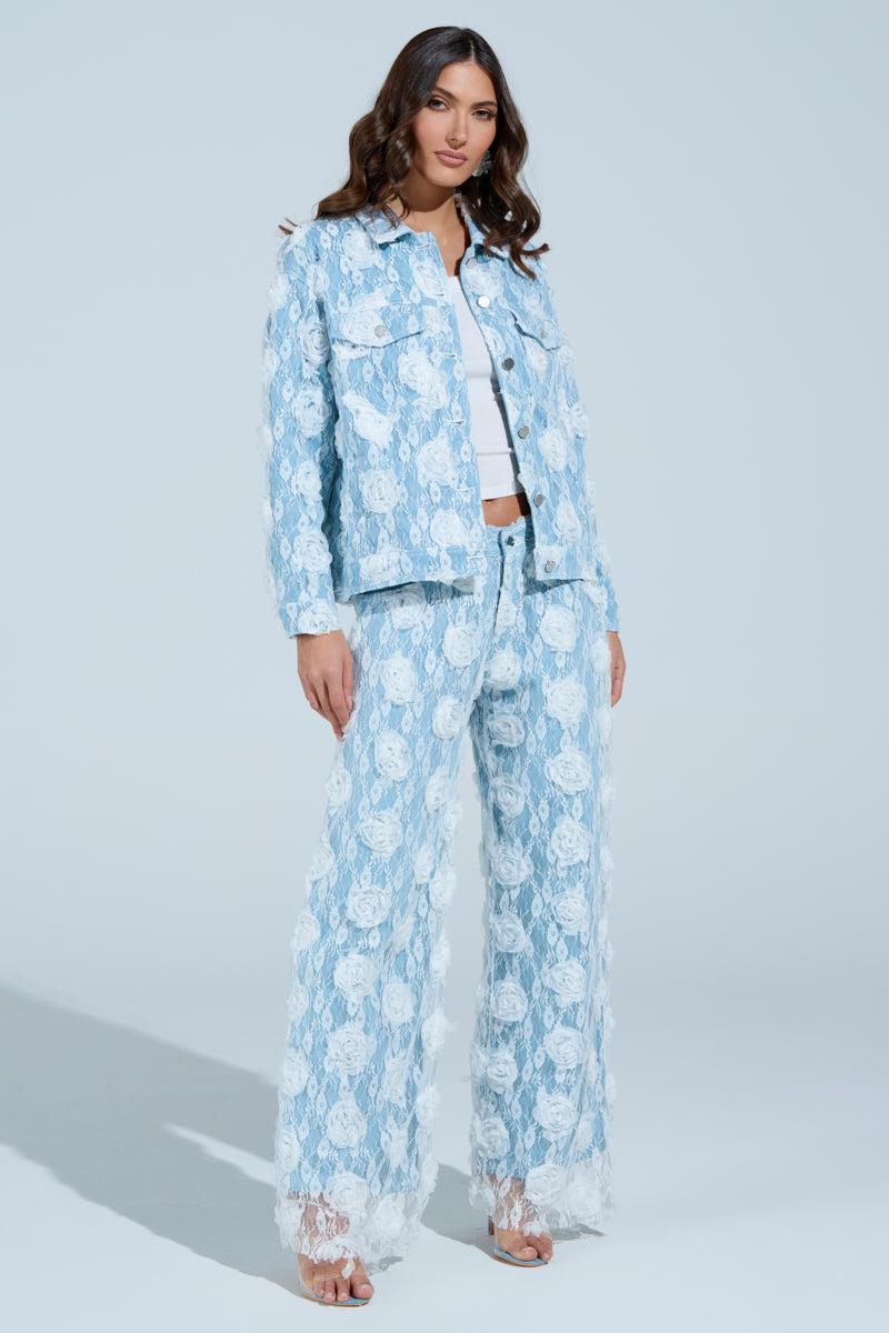 FOLLOW MY LEAD APPLIQUE DENIM JACKET Product Image