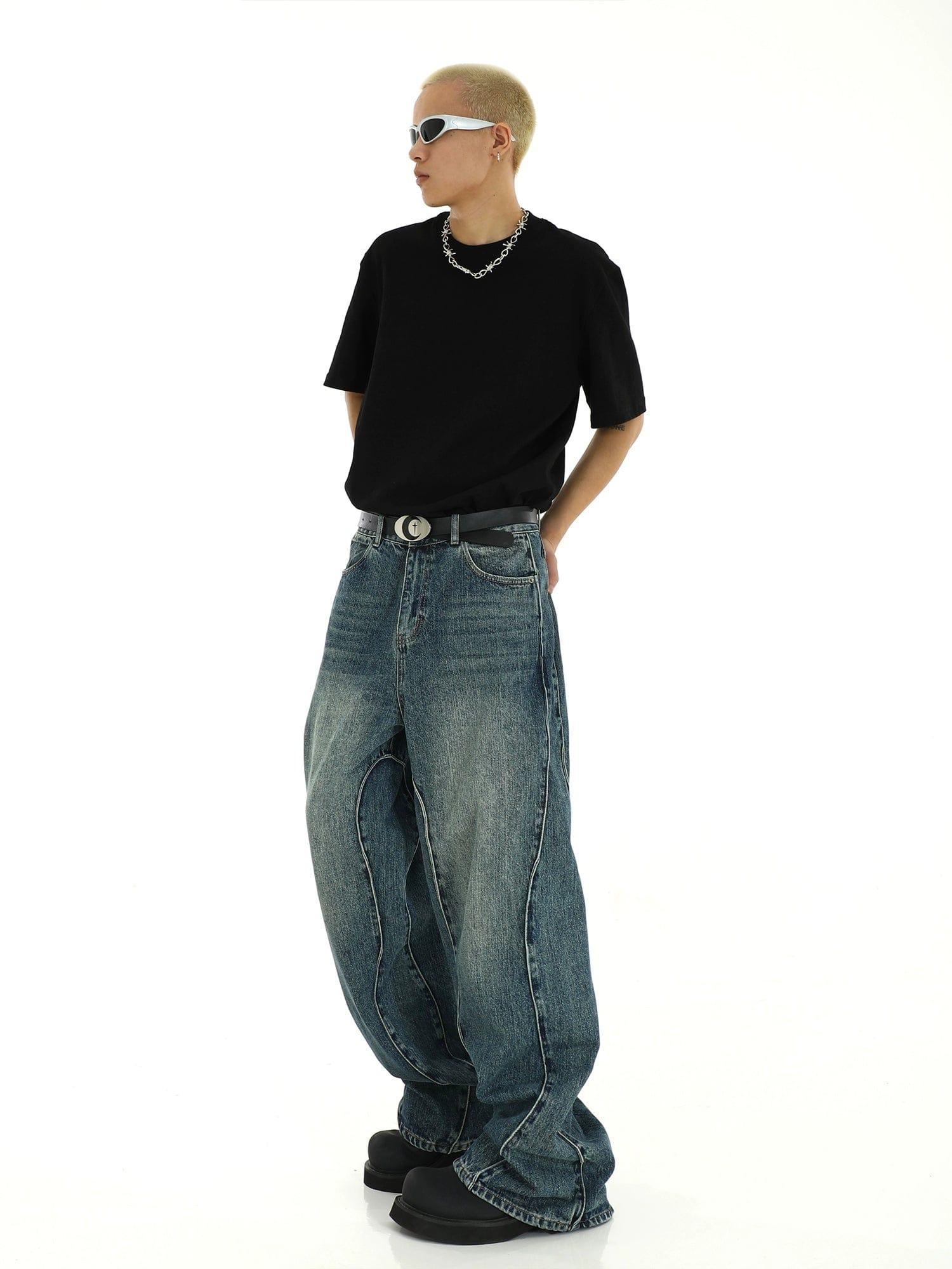 RT No. 10256 RECONSTRUCTED BAGGY DENIM JEANS Product Image